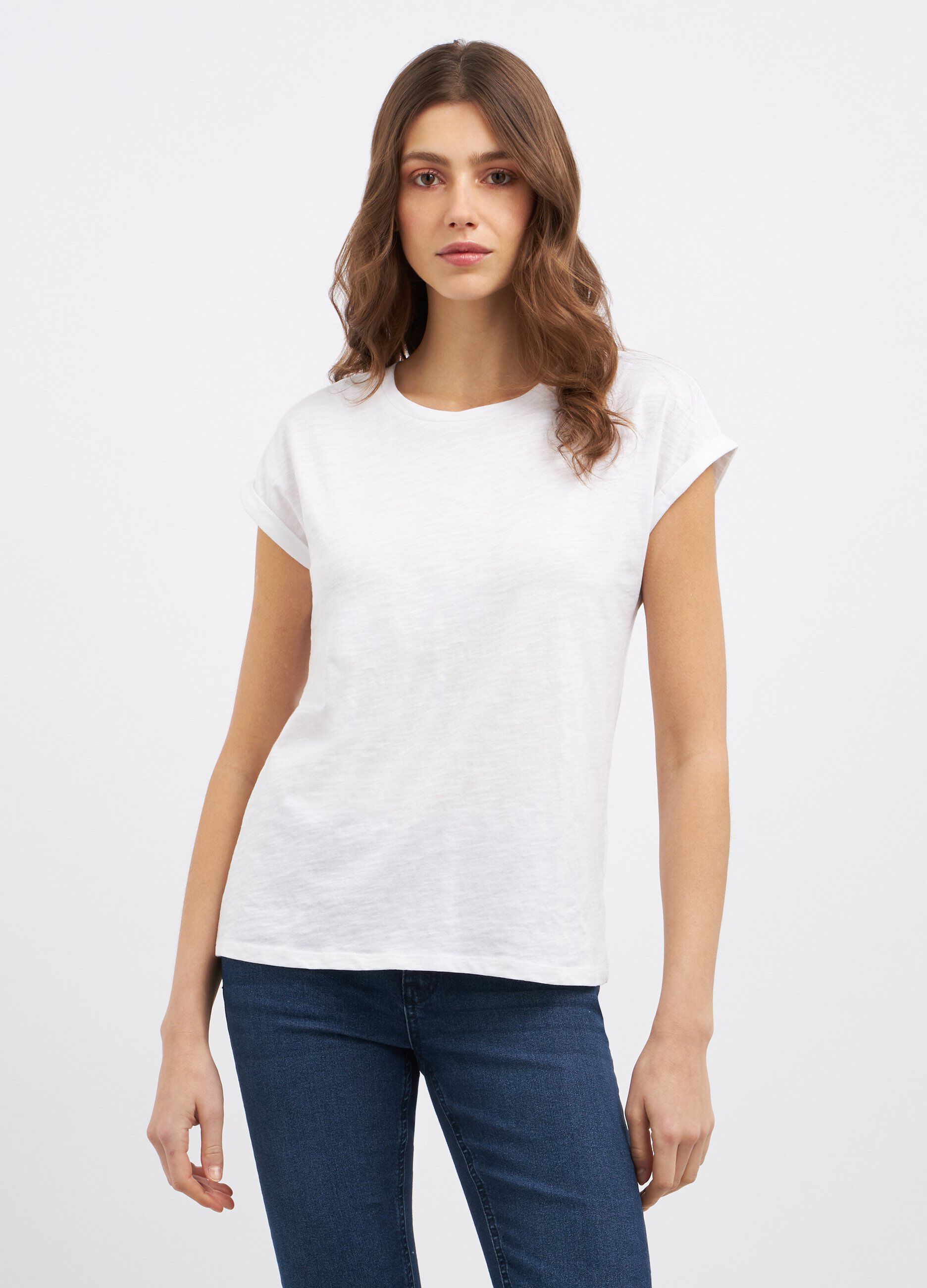 T-shirt in puro cotone a maniche corte donna
