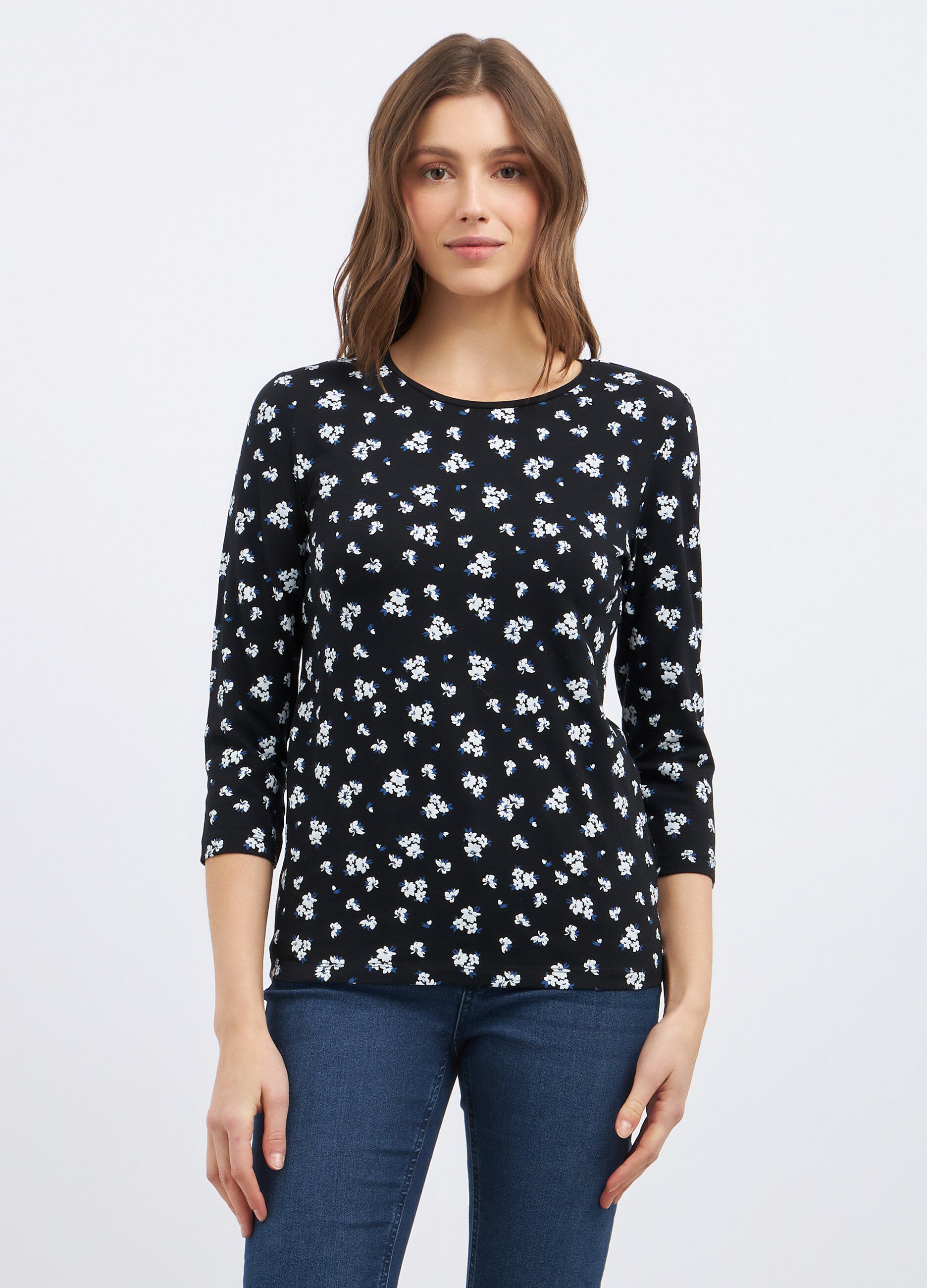 T-shirt in cotone stretch con stampa donna