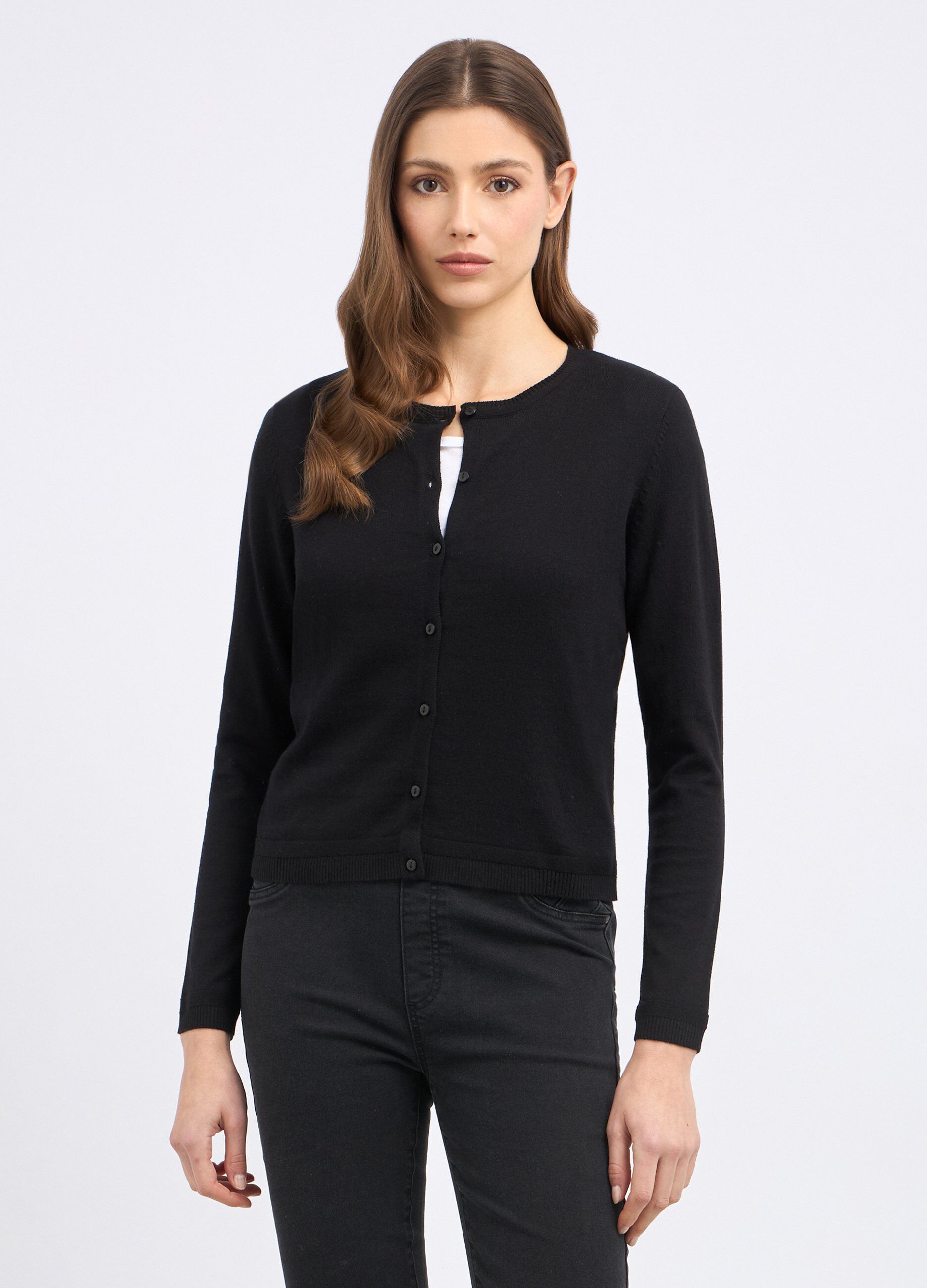 Cardigan tricot in puro cotone donna