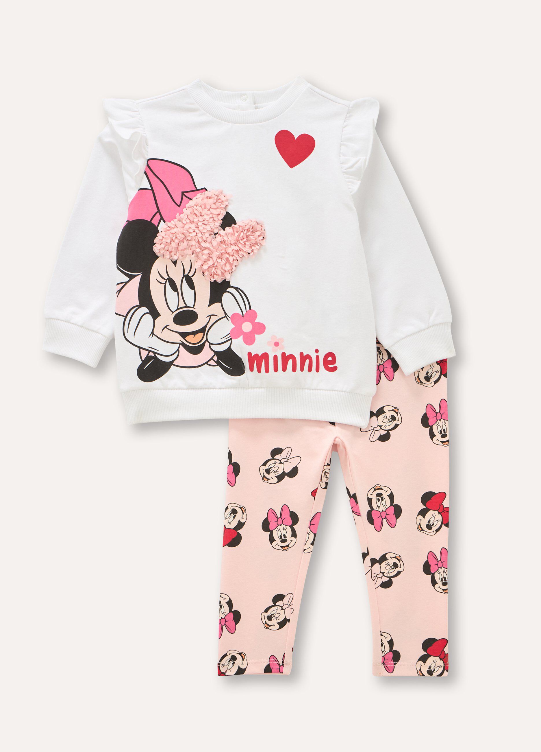 Jogging set in cotone stretch con applicazioni neonata