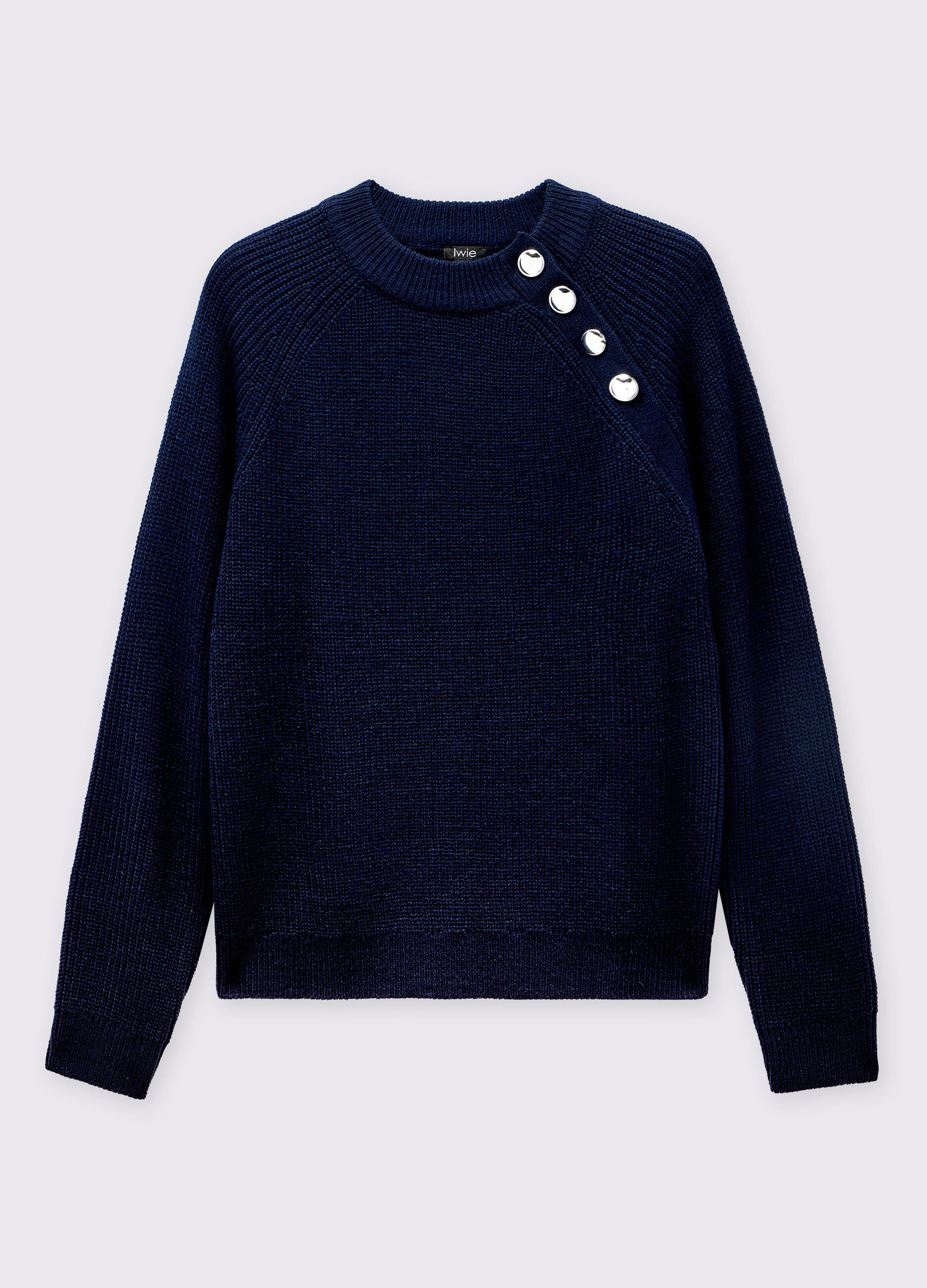Pullover tricot con manica raglan donna