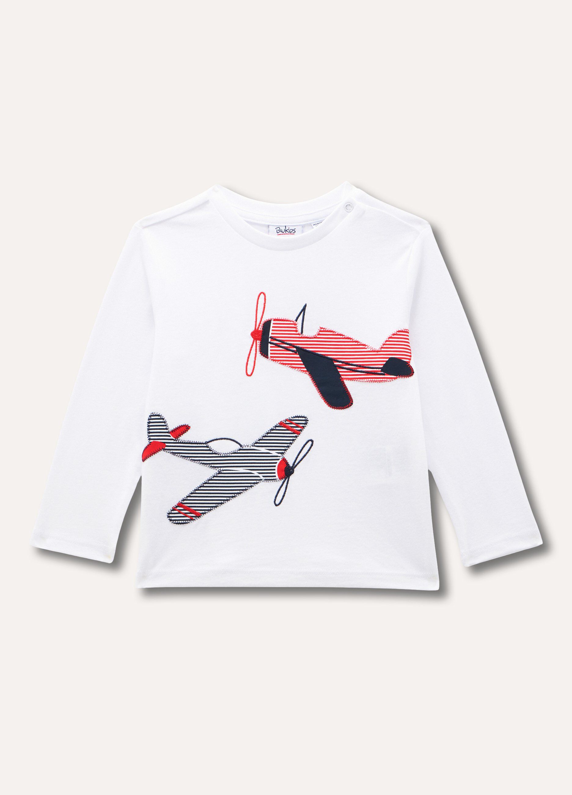 T-shirt maniche lunghe in puro cotone neonato