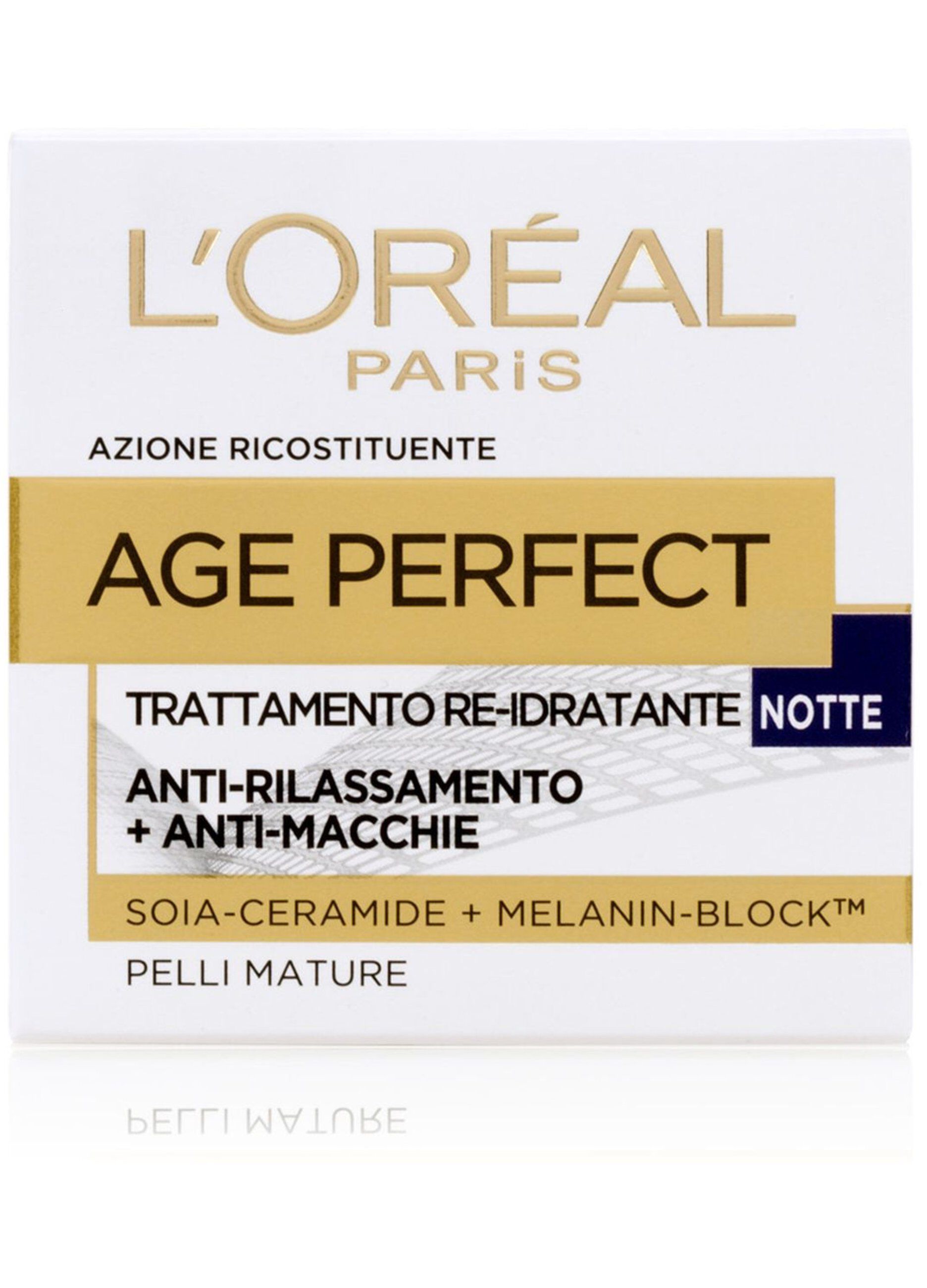 L'OrÃ©al Paris Crema Viso Notte Age Perfect, per Pelli Mature, 50 ml.