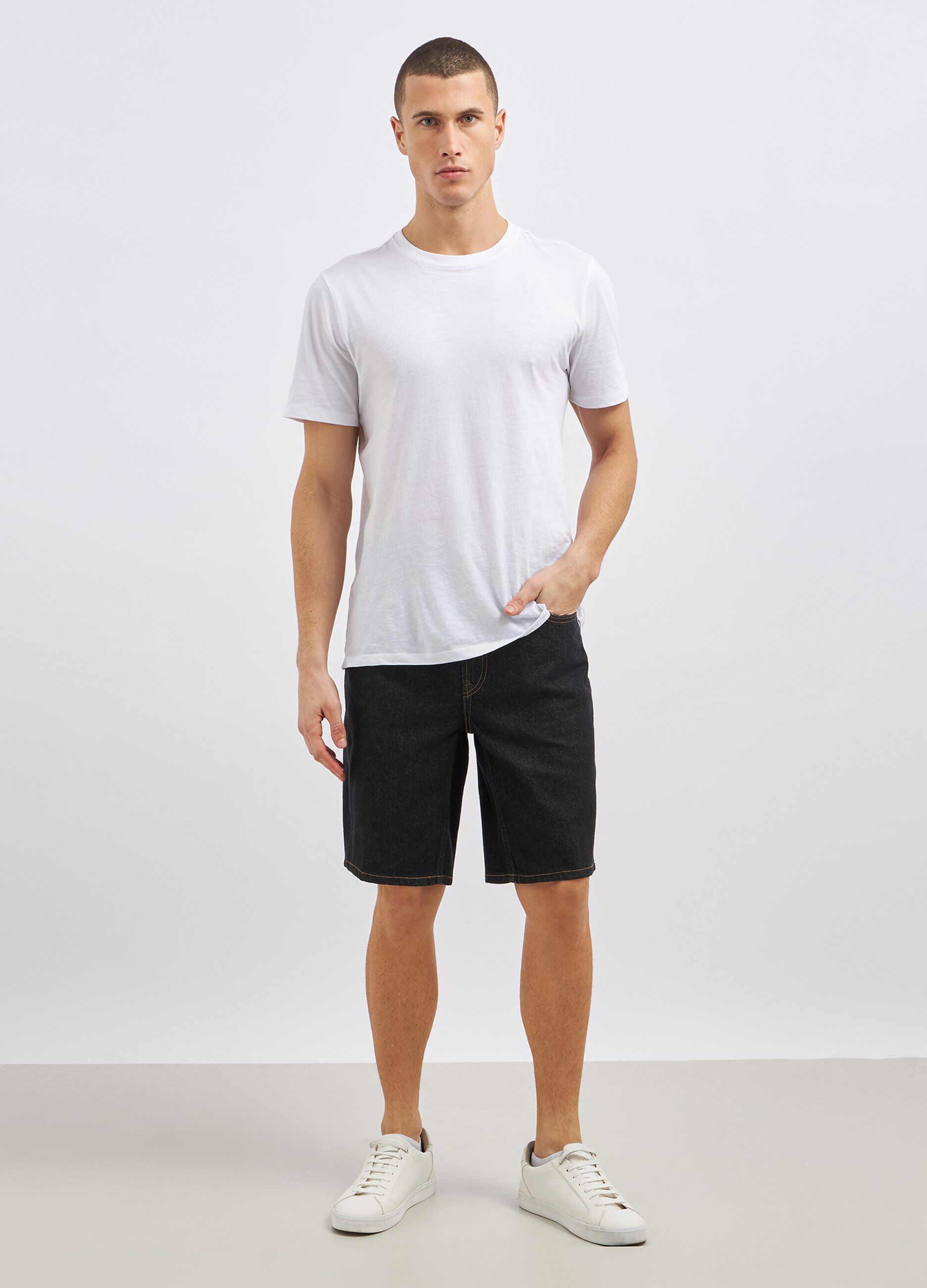 Shorts in denim di puro cotone uomo