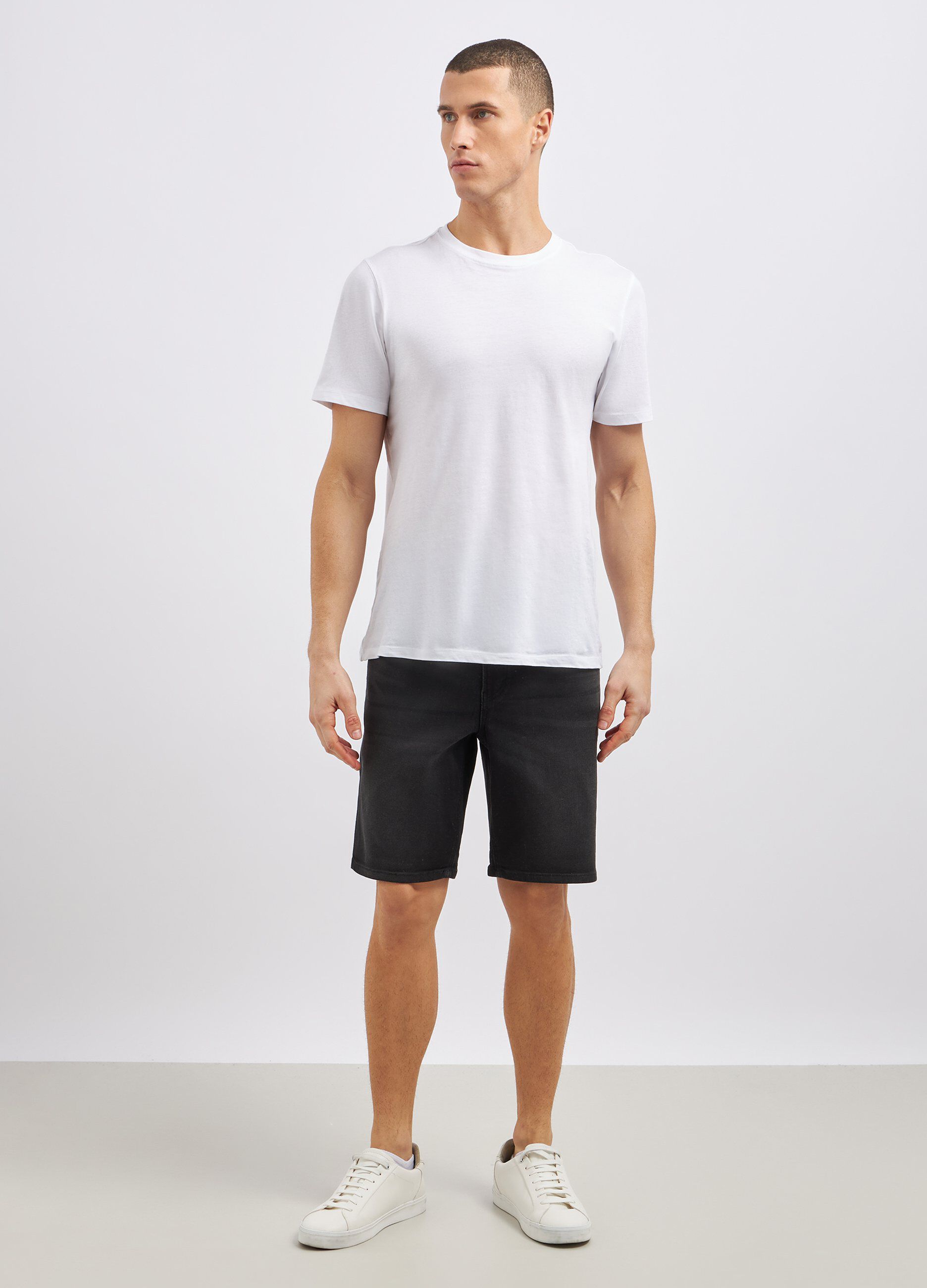 Shorts in denim di misto cotone stretch uomo
