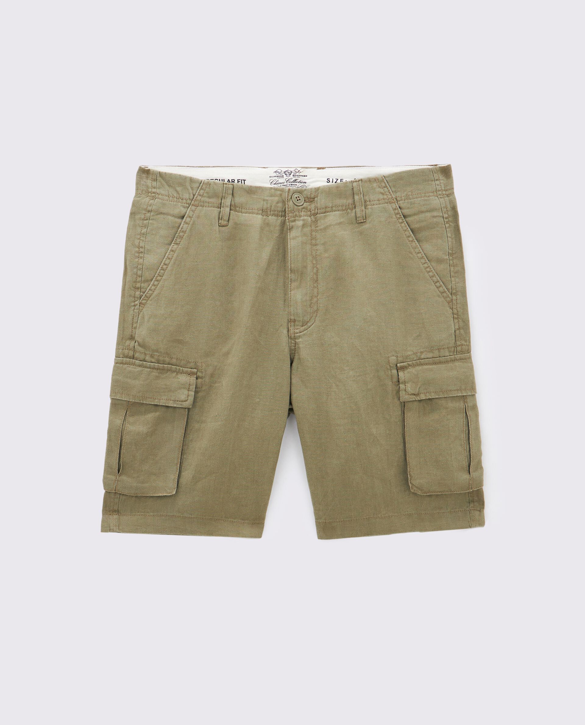 Shorts cargo in puro lino uomo