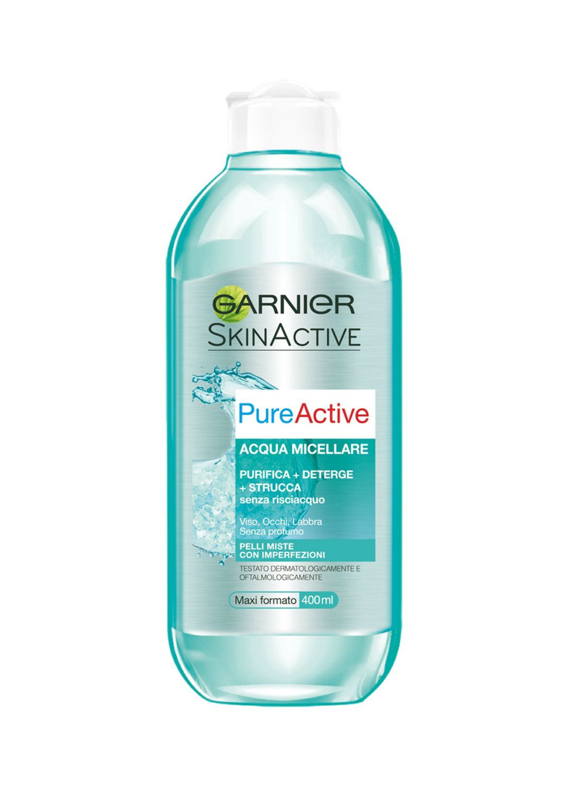 Garnier Acqua Micellare Pelli Miste, Purifica, Deterge e Strucca Senza Risciacquo, 400 ml.