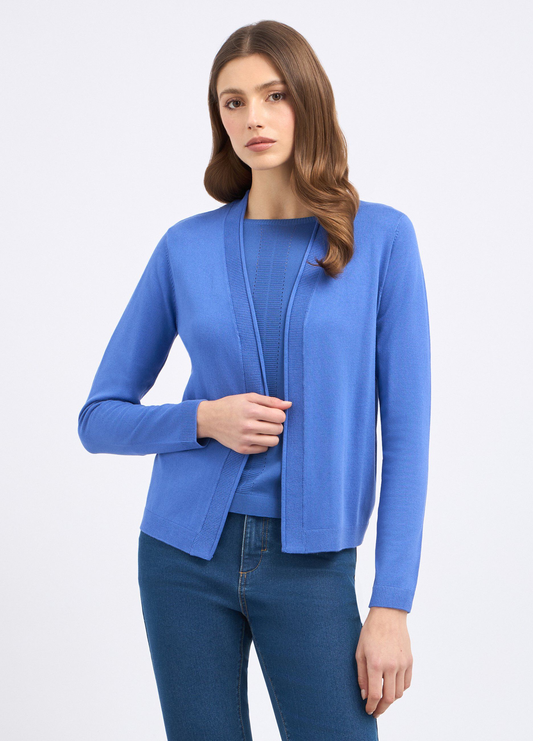 Cardigan aperto in misto viscosa donna