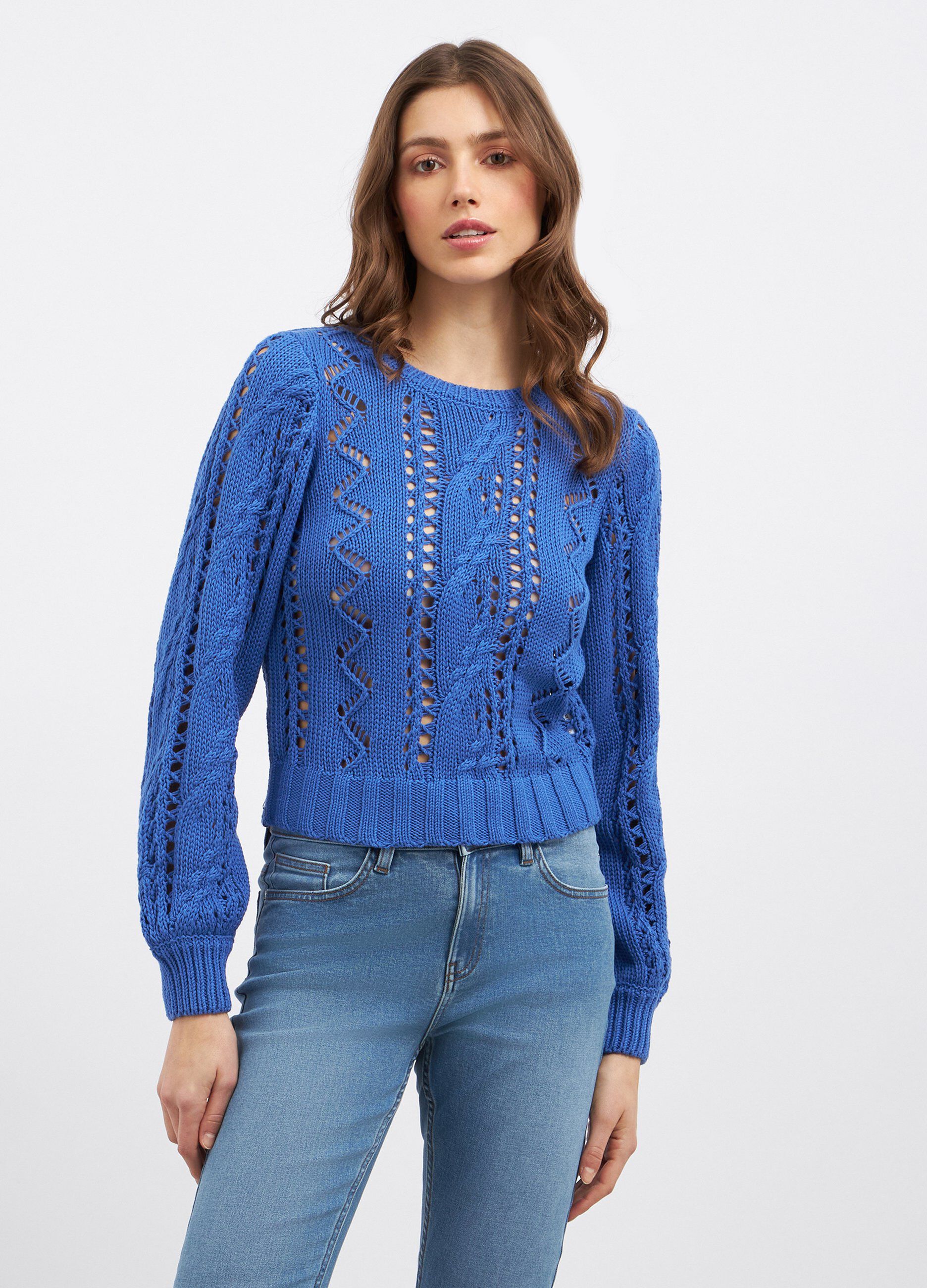 Pullover tricot in misto cotone donna