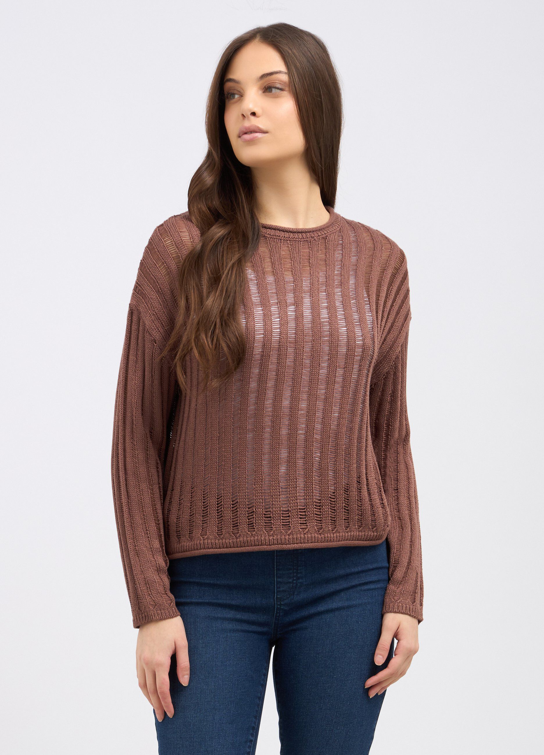 Tricot con lavorazione a righe donna