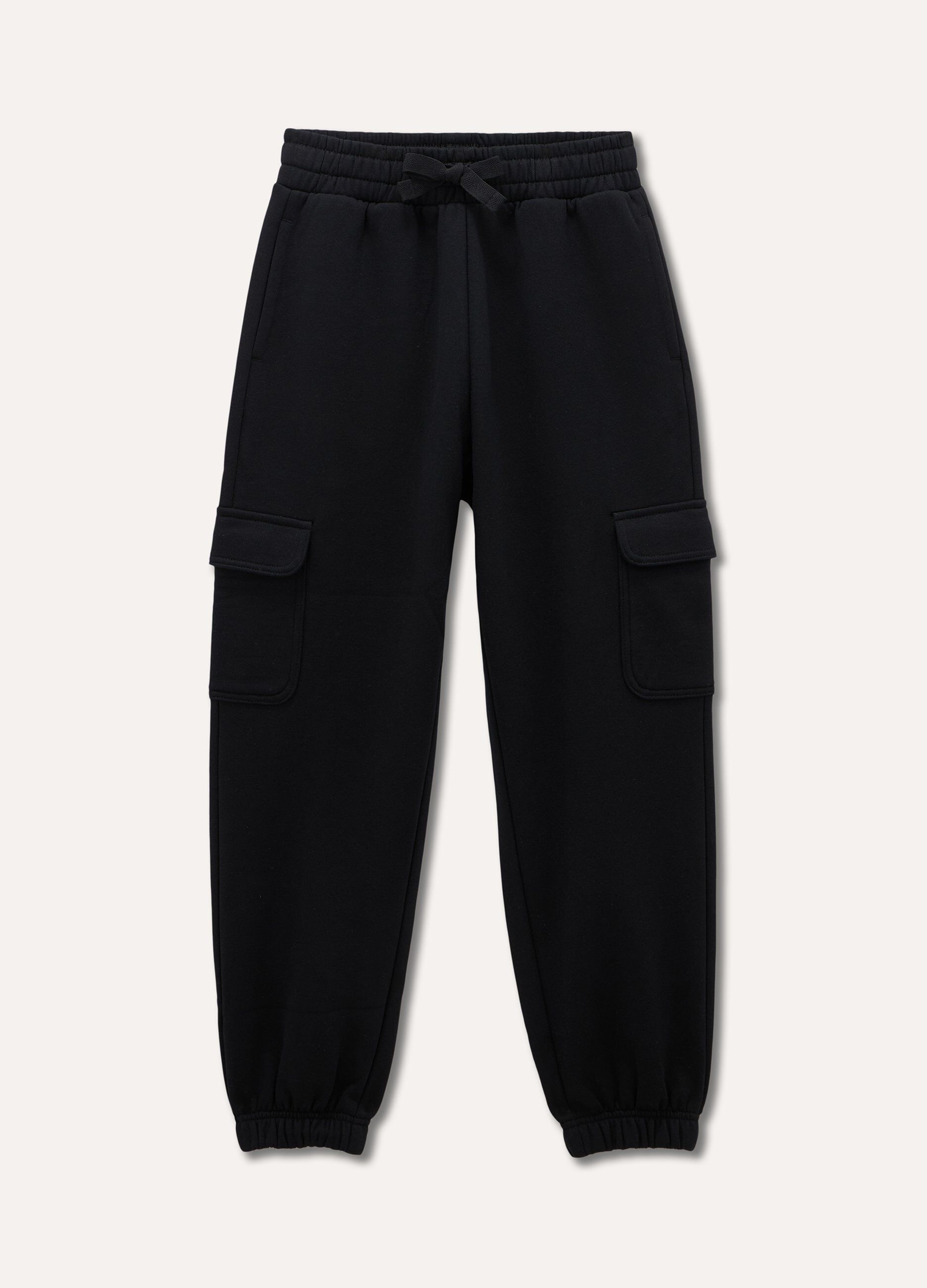 Jogger cargo in felpa di cotone ragazza