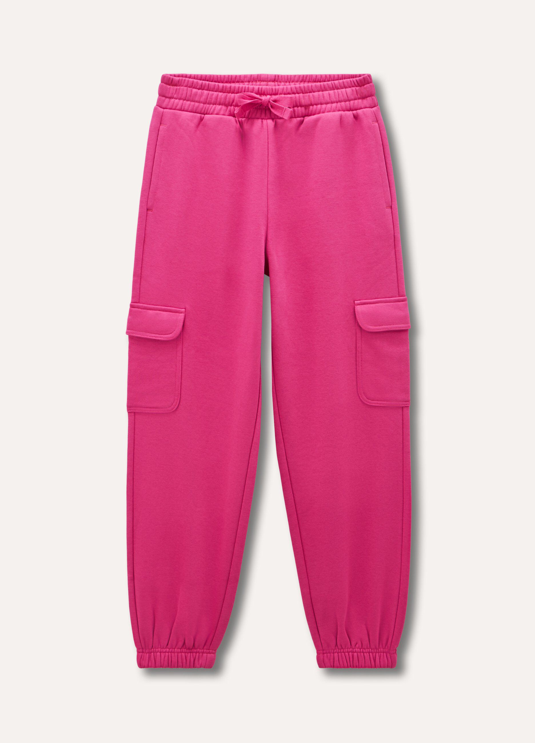 Jogger cargo in felpa di cotone ragazza