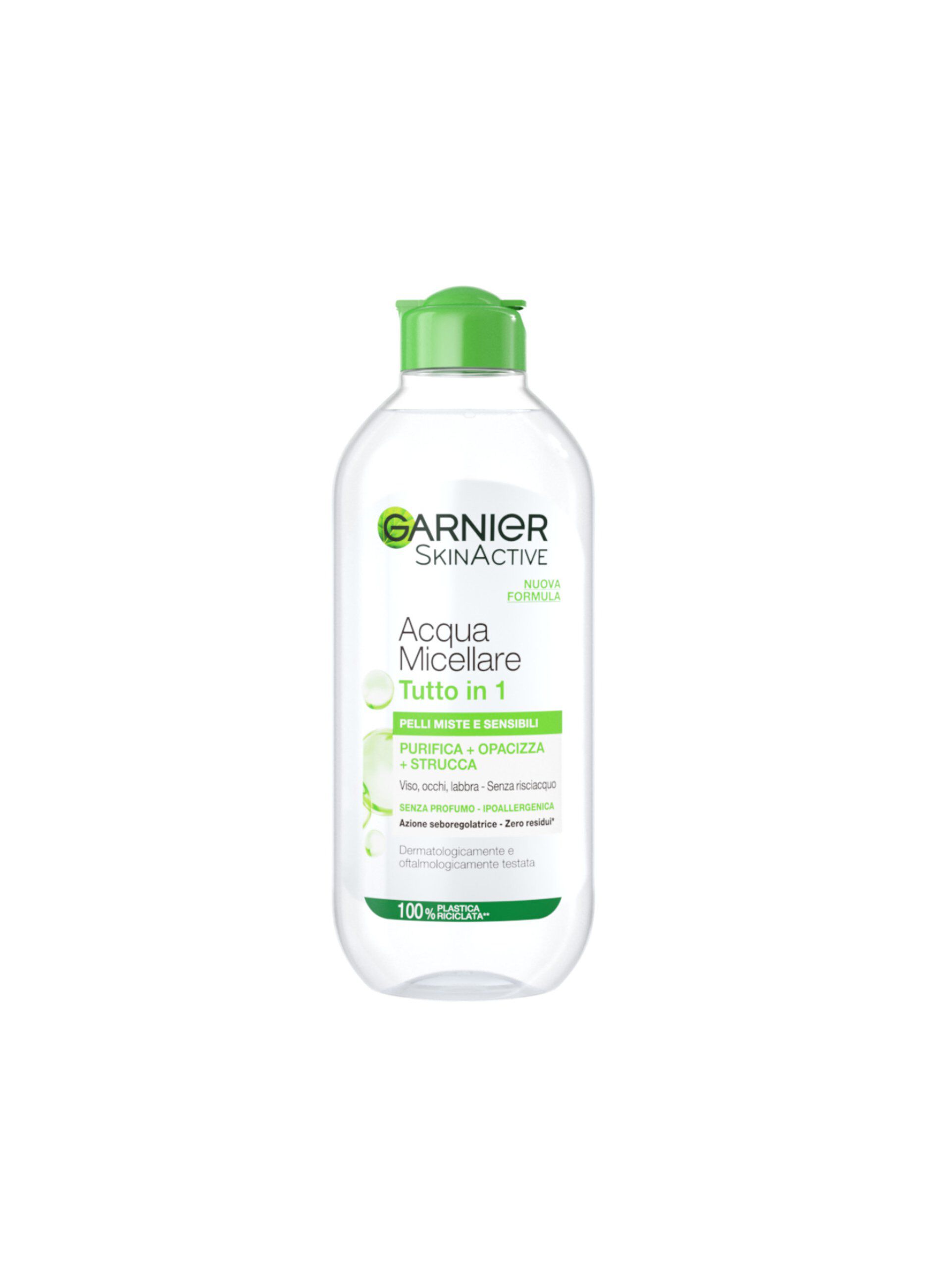Garnier Acqua Micellare Pelli Miste e Sensibili, Strucca, Purifica ed Opacizza la Pelle Senza Risciacquo, 400 ml.