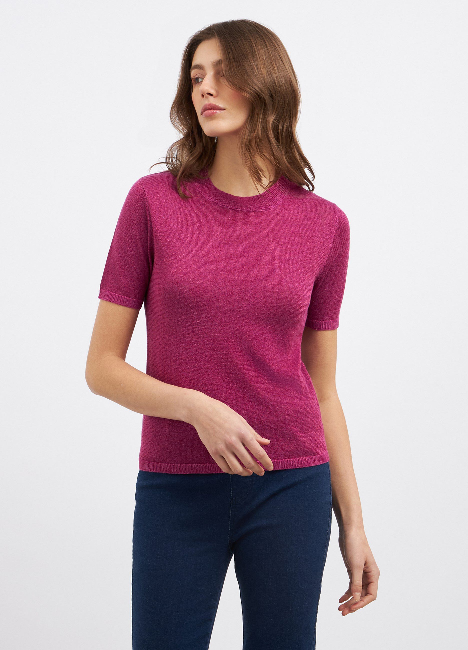 Tricot in misto viscosa e lurex donna