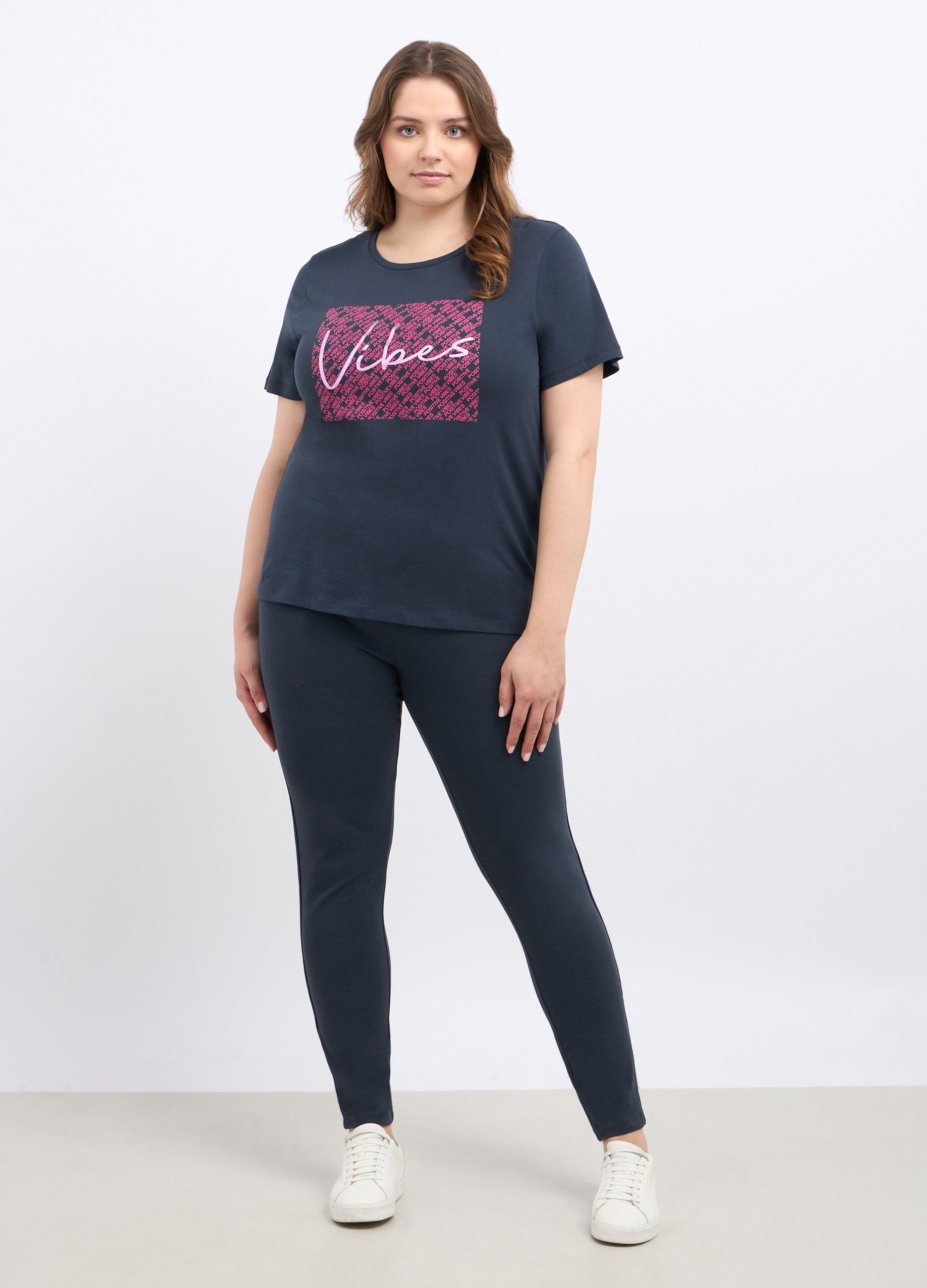 Leggings fitness in cotone stretch donna curvy