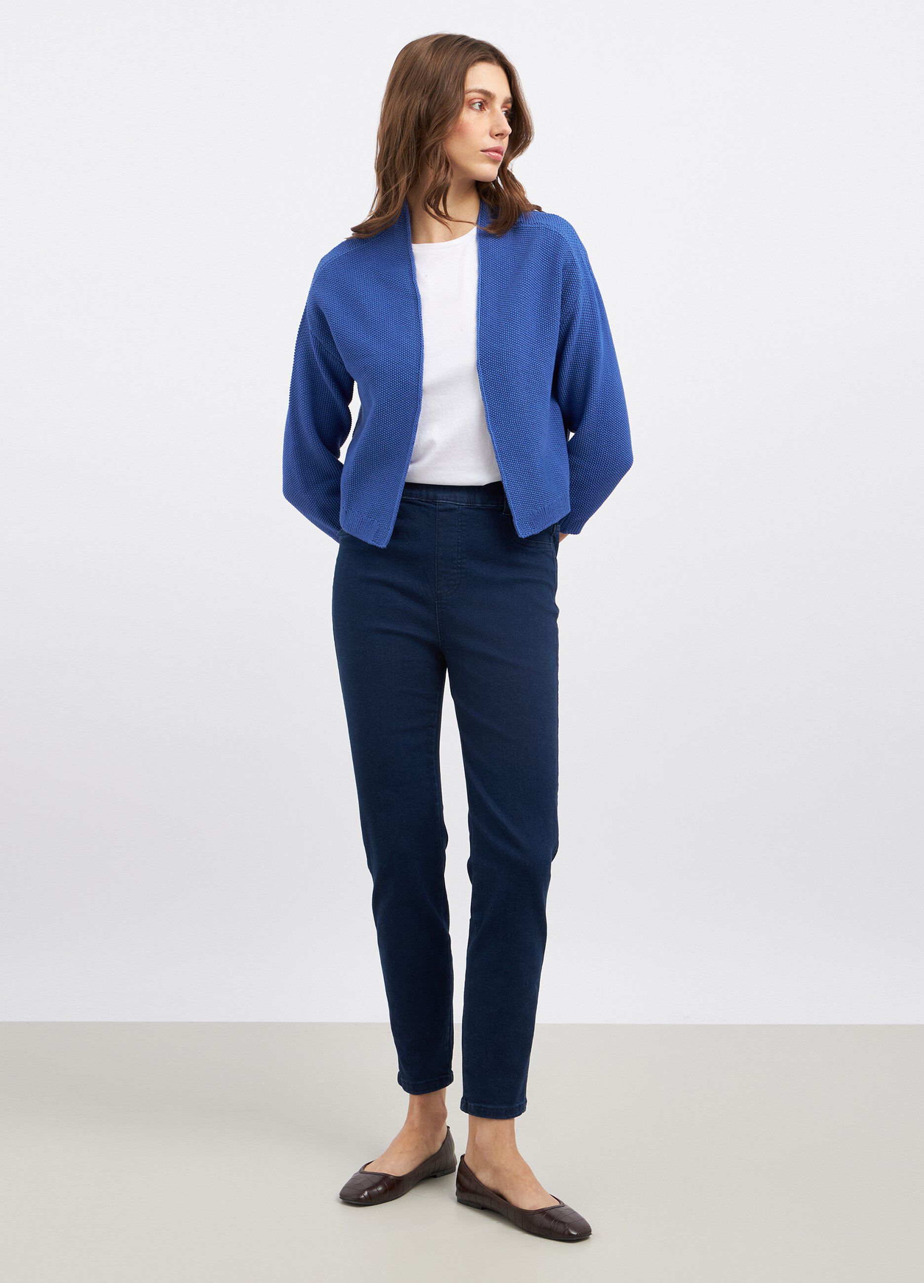 Leggings in denim di cotone stretch donna