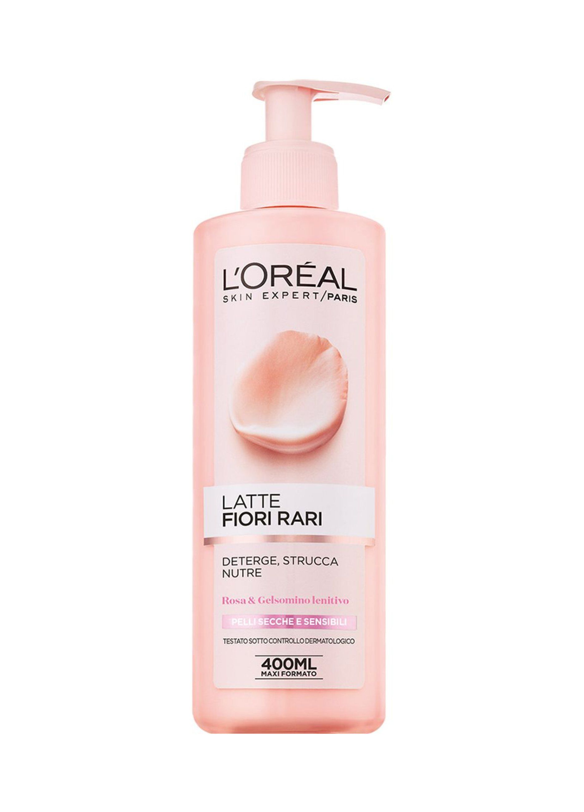 L'OrÃ©al Paris Latte Struccante Fiori Rari, Strucca e Idrata la Pelle, per Pelli Secche e Sensibili.