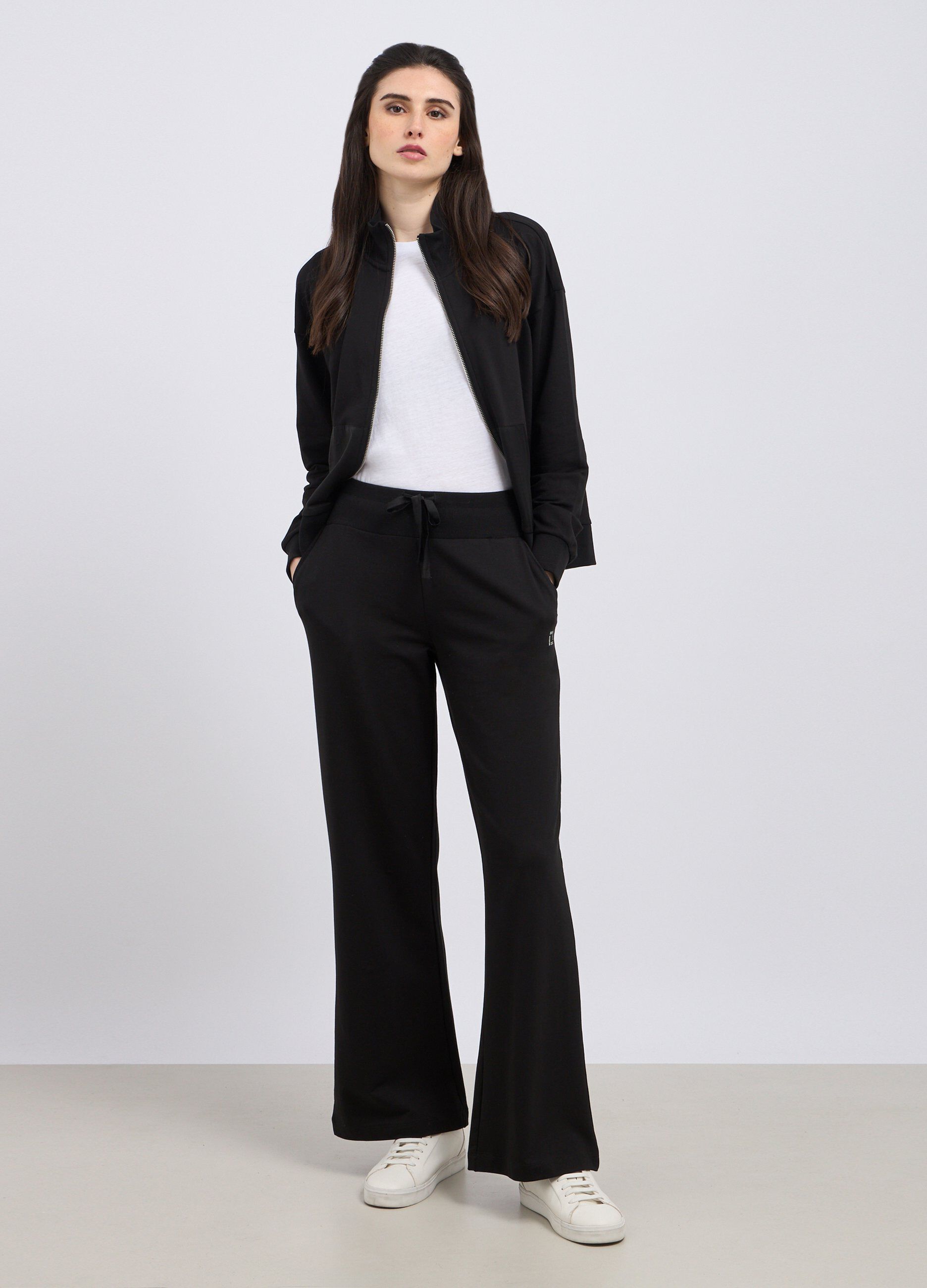 Pantaloni in cotone stretch flare fit donna