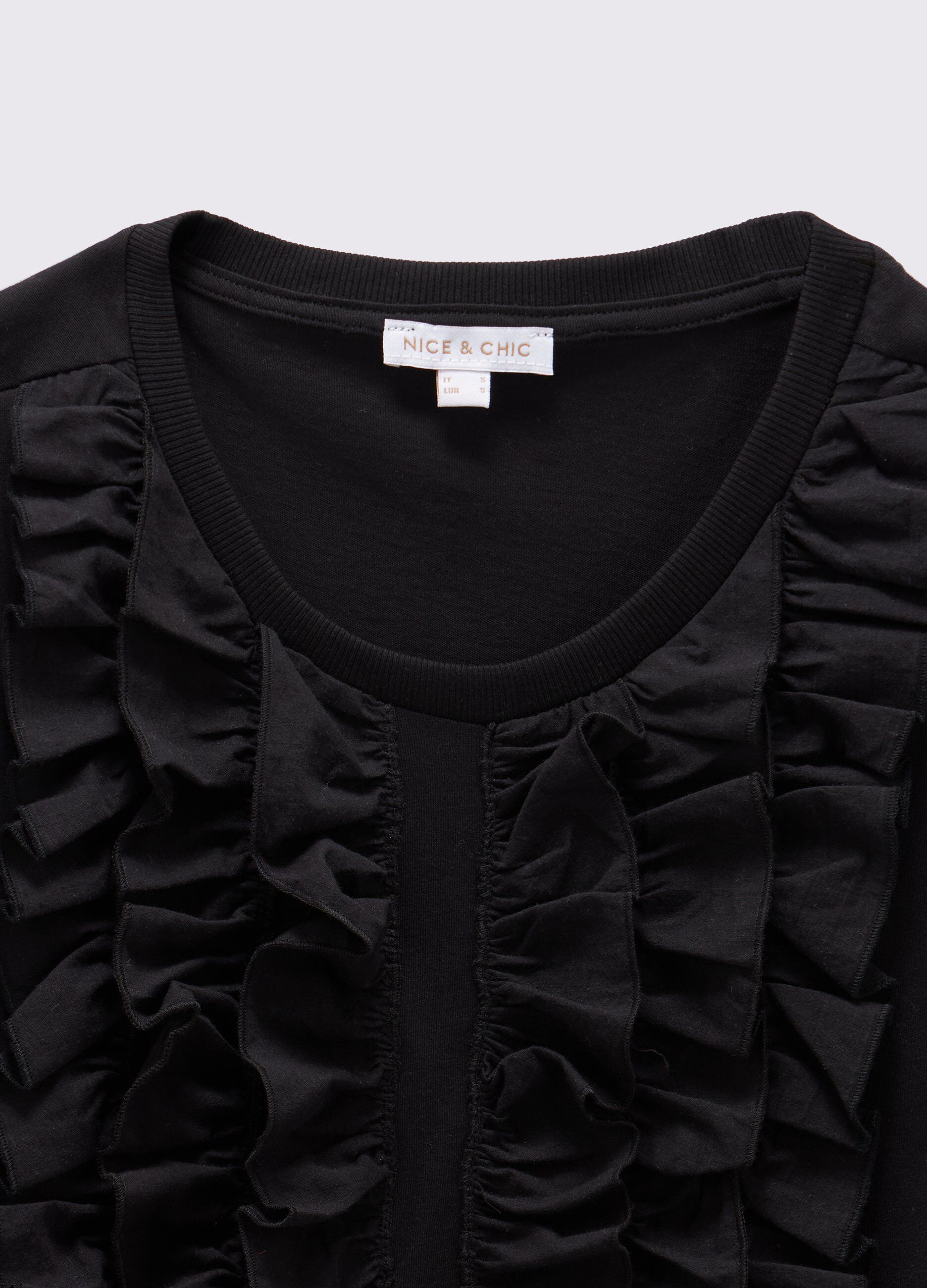 T-shirt a maniche corte in puro cotone con rouches donna 3 T-shirt a maniche corte in puro cotone con rouches donna