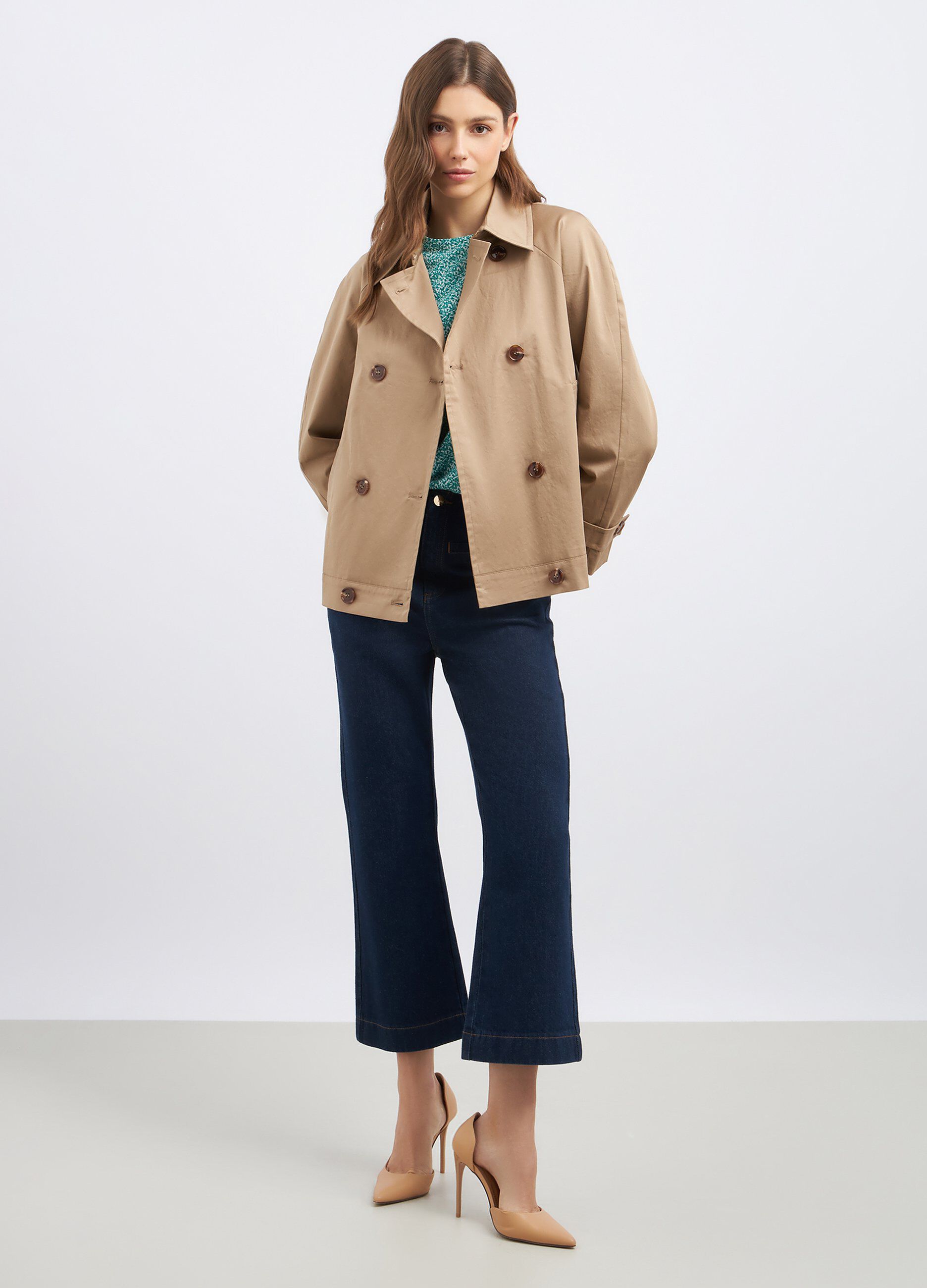 Trench corto in doppiopetto donna