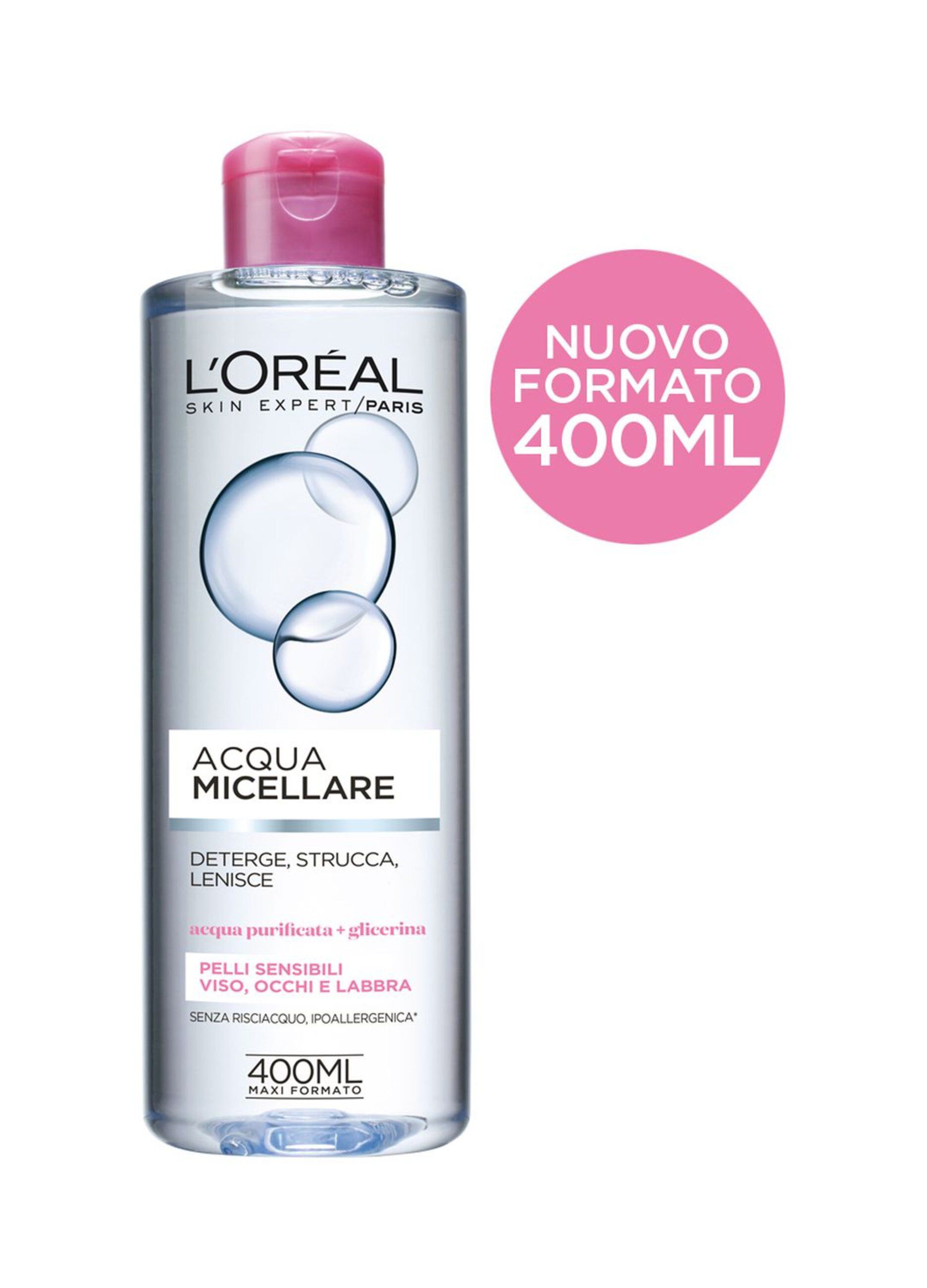 L'OrÃ©al Paris Acqua Micellare Deterge, Strucca, Lenisce, 400 ml.