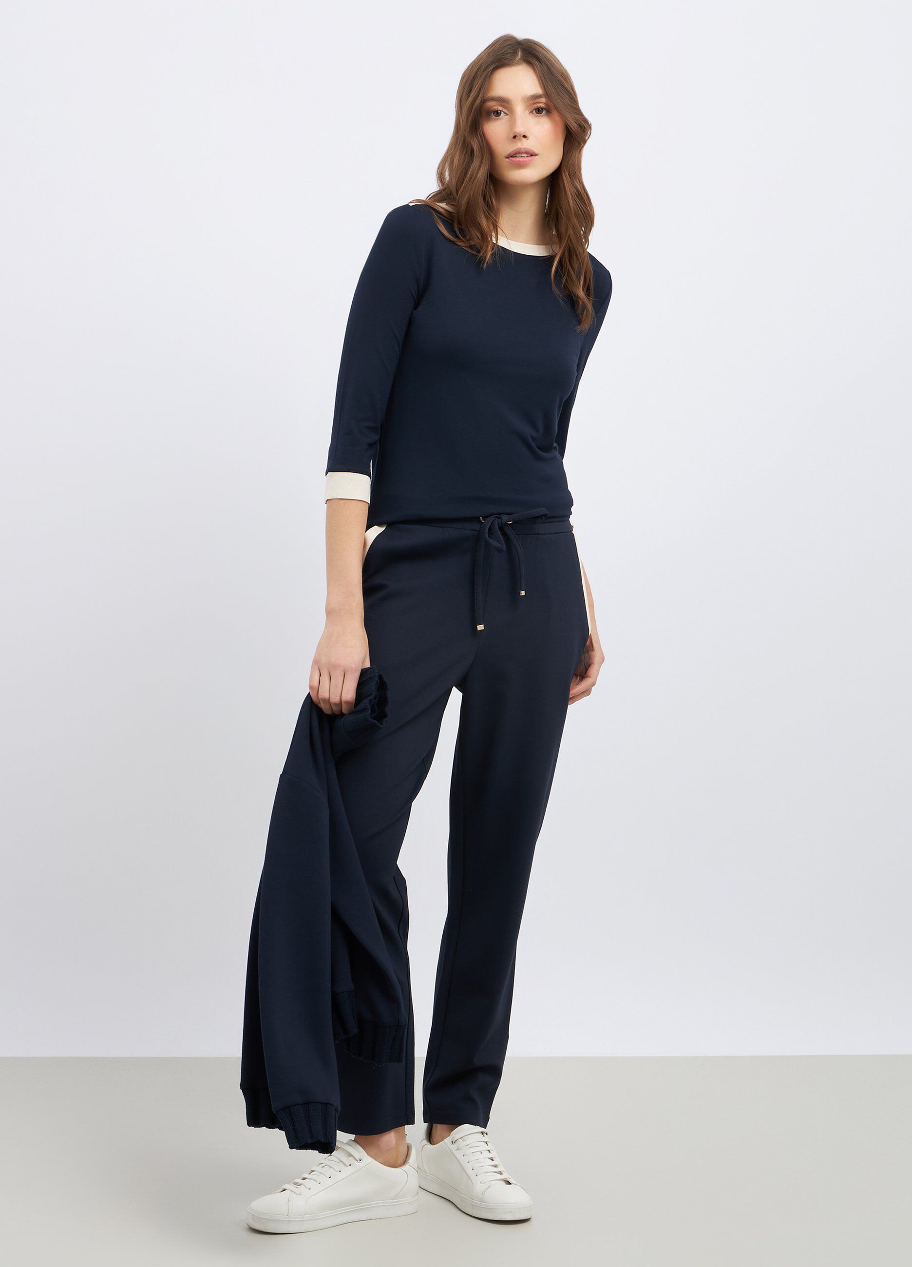 Jogger in misto viscosa stretch donna
