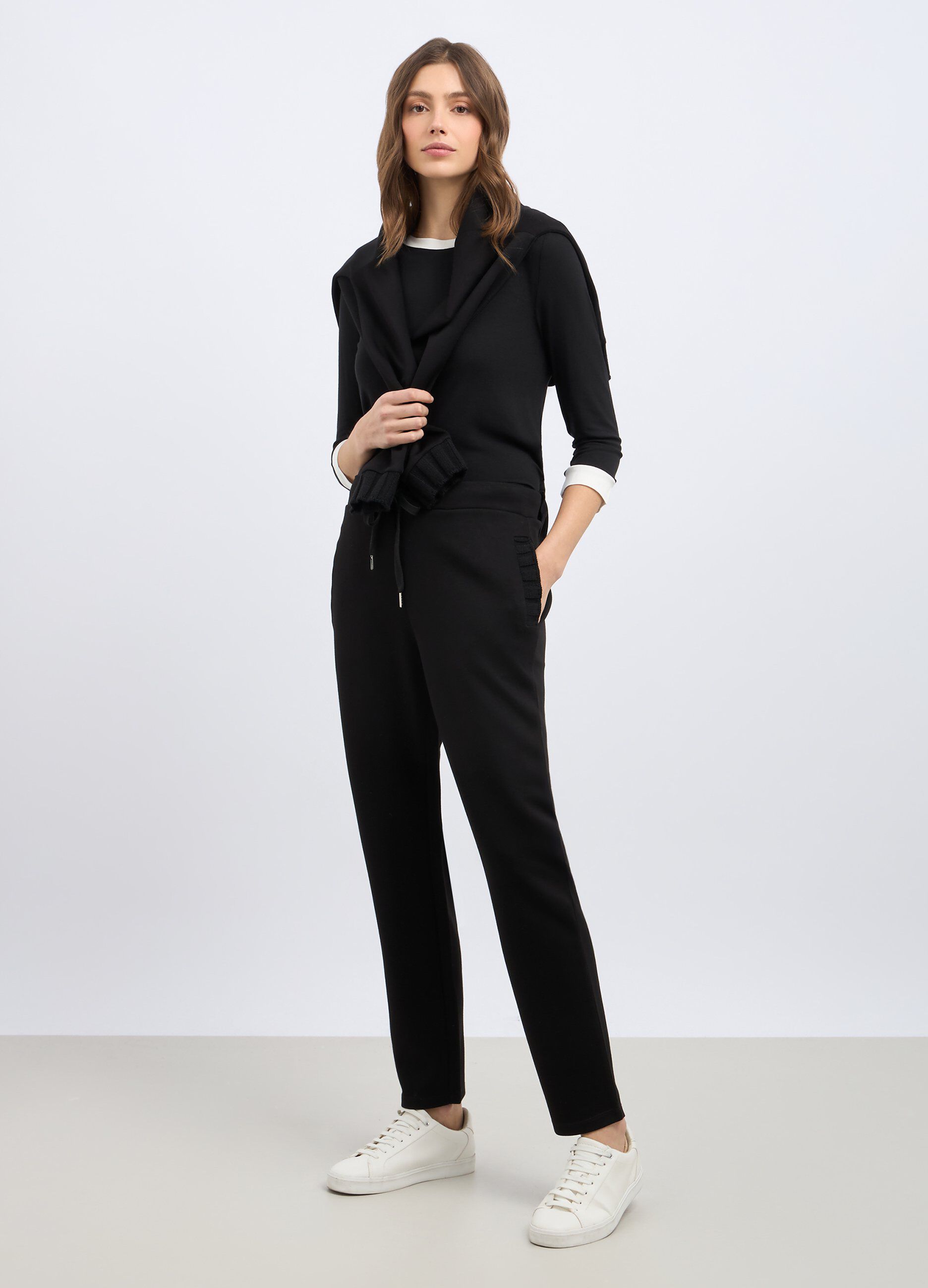 Jogger con inserti tricot donna
