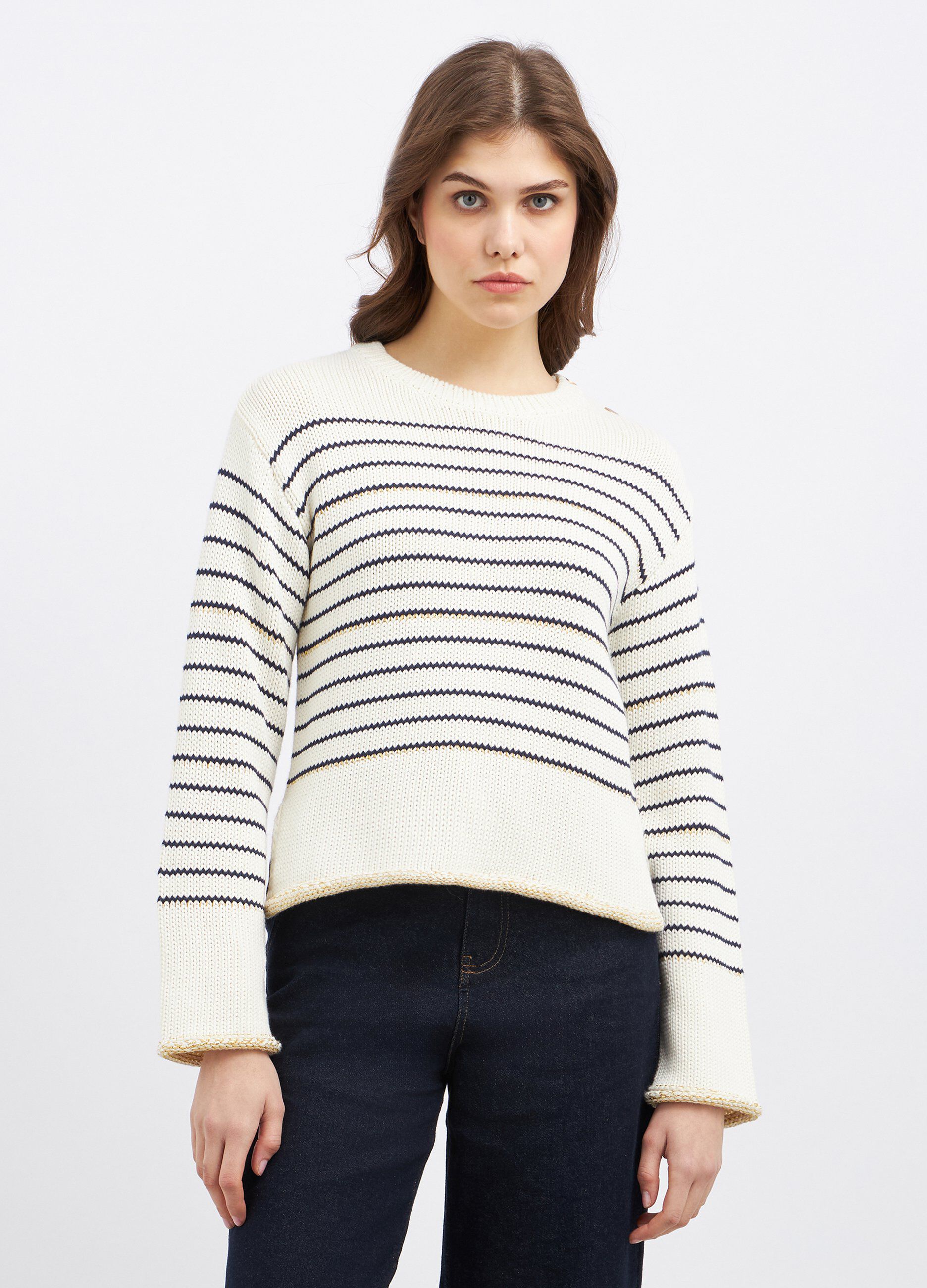 Girocollo tricot in puro cotone donna