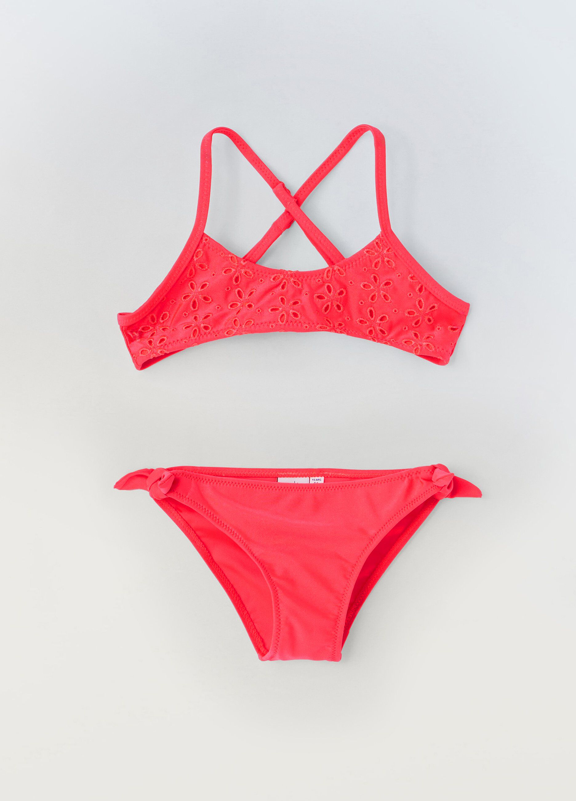 Bikini con top in sangallo bambina