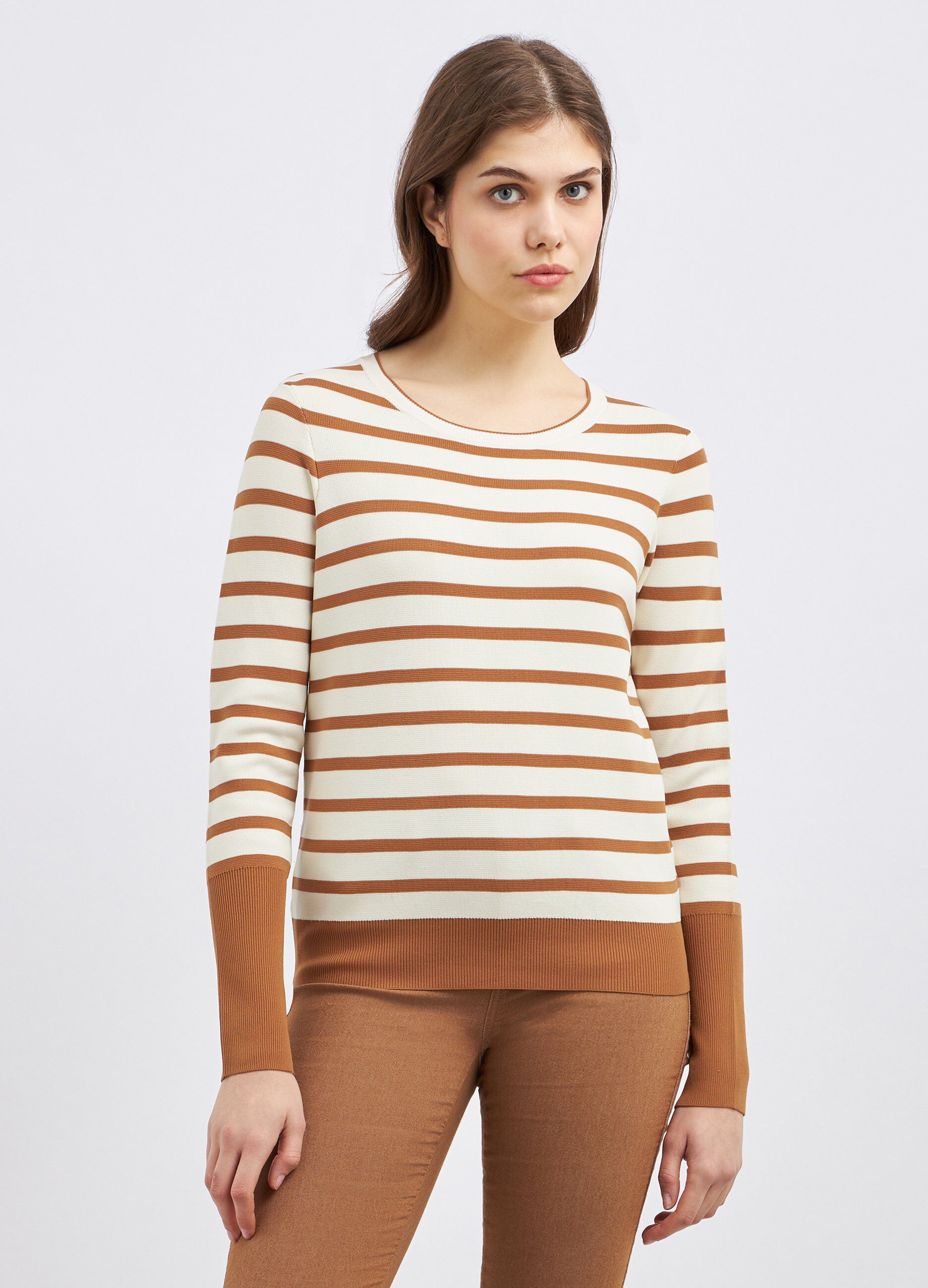 Pullover tricot a righe donna