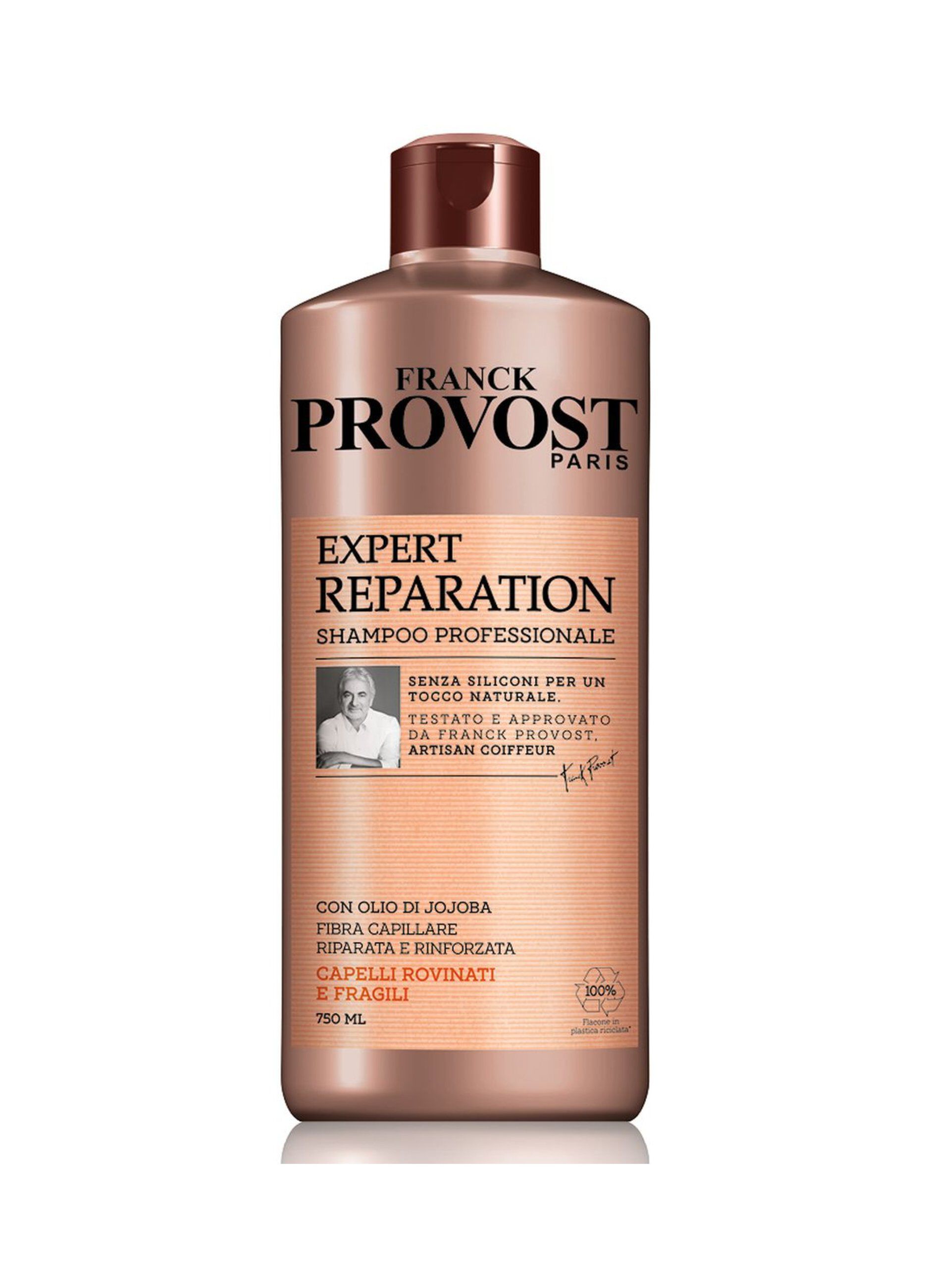 Franck Provost Shampoo Professionale Expert Reparation, Shampoo con Olio di Jojoba per capelli rinforzati e riparati, , 750 ml.