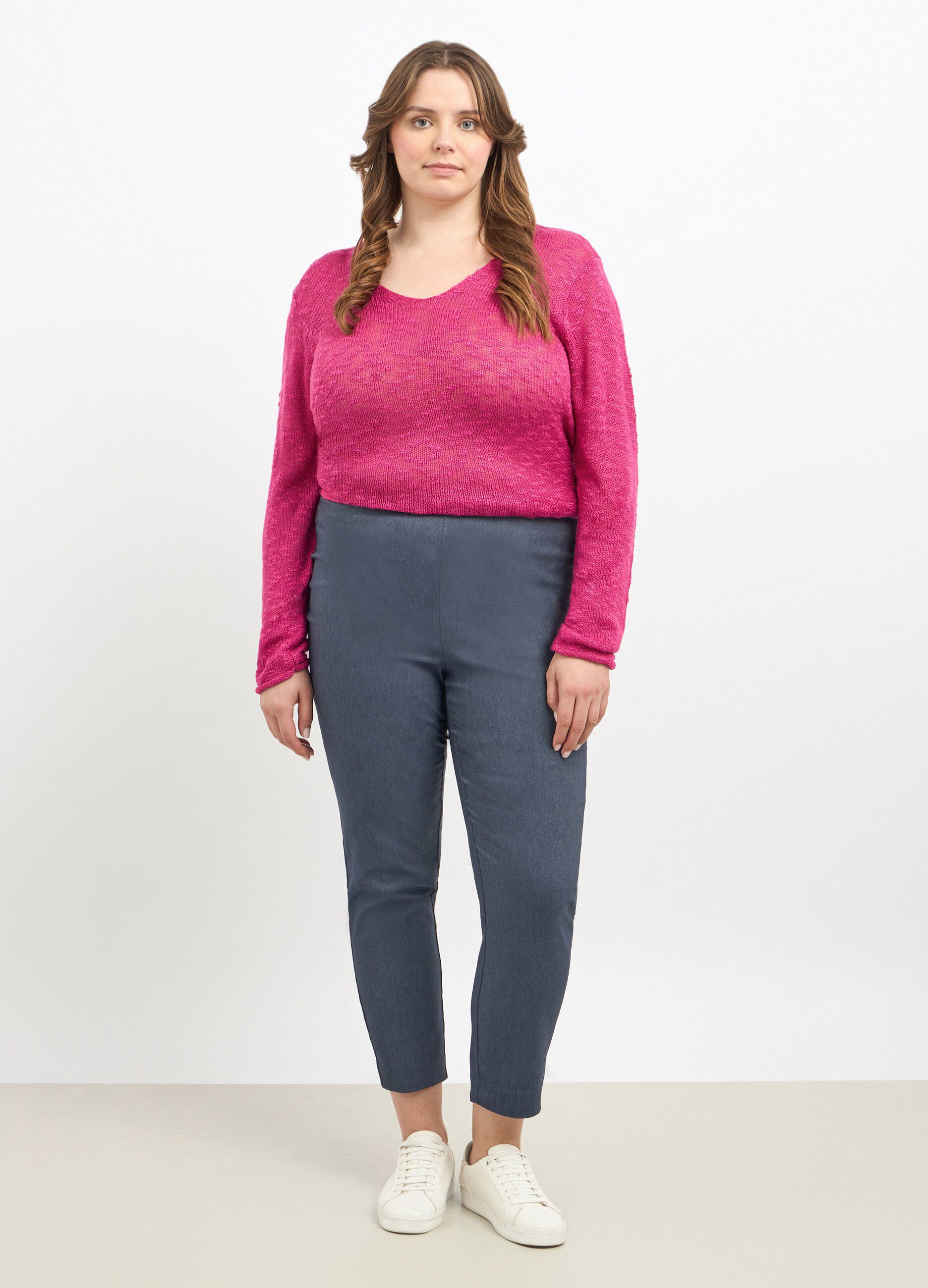 Pantaloni in misto viscosa stretch donna curvy