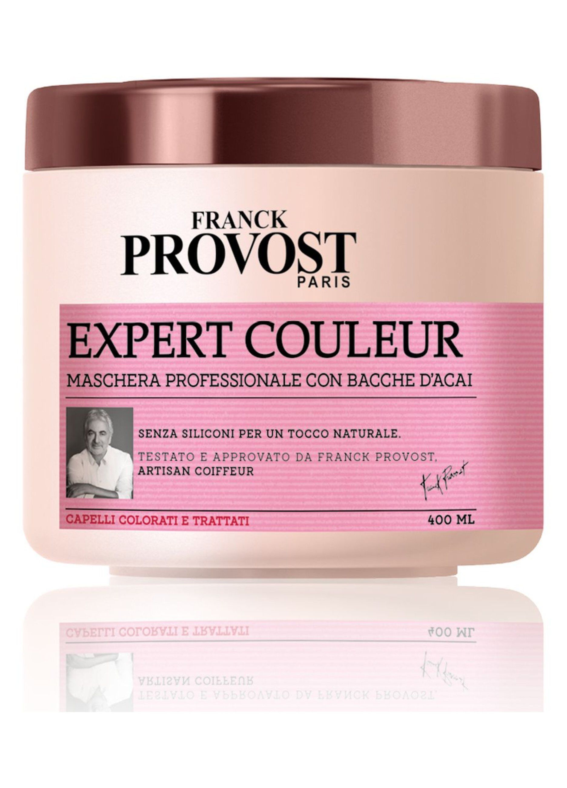 Franck Provost Maschera Professionale Expert Couleur, Maschera con Bacche d'Acai per capelli colorati e trattati, , 400 ml.