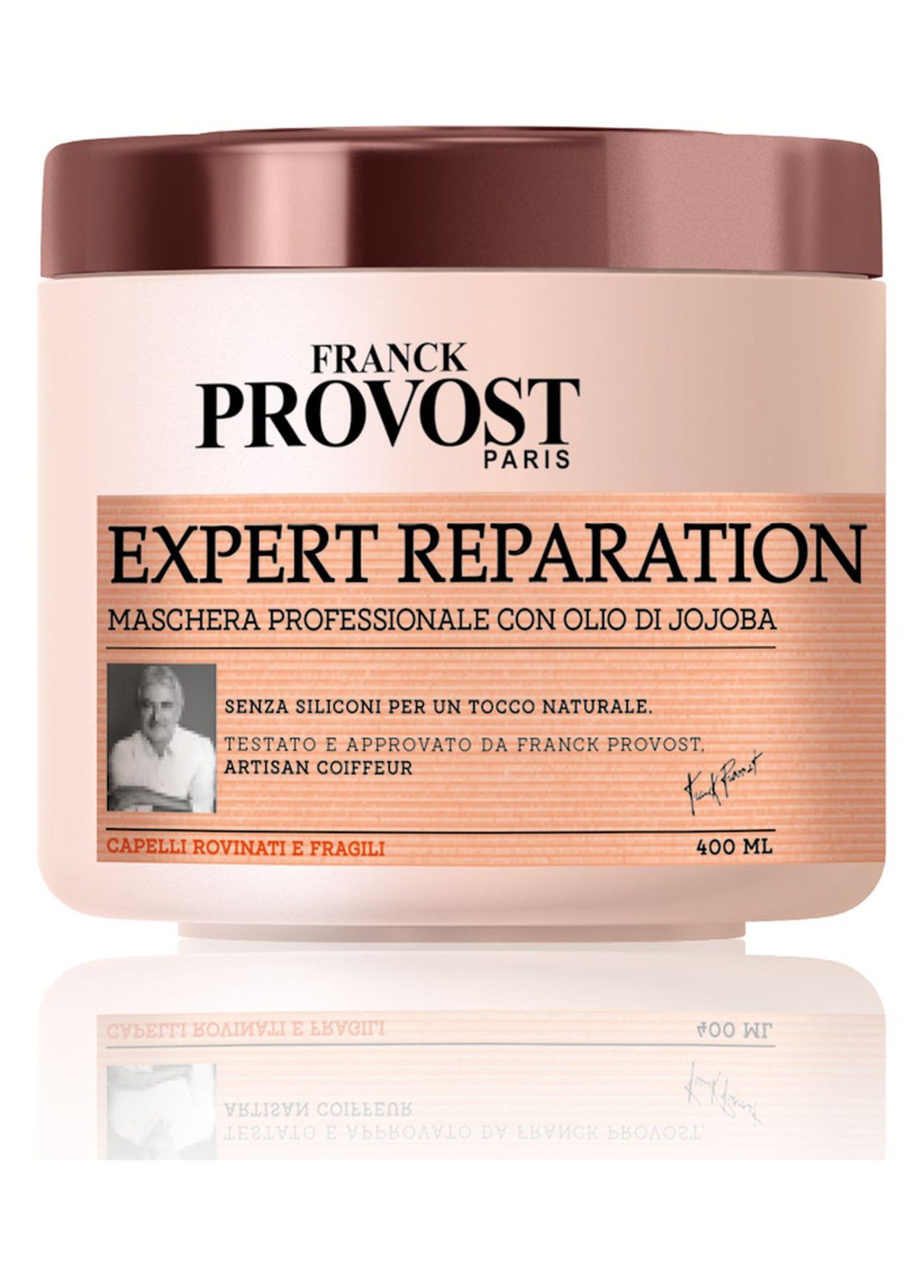 Franck Provost Maschera Professionale Expert Reparation, Maschera con Olio di Jojoba per capelli rinforzati e riparati, , 400 ml.