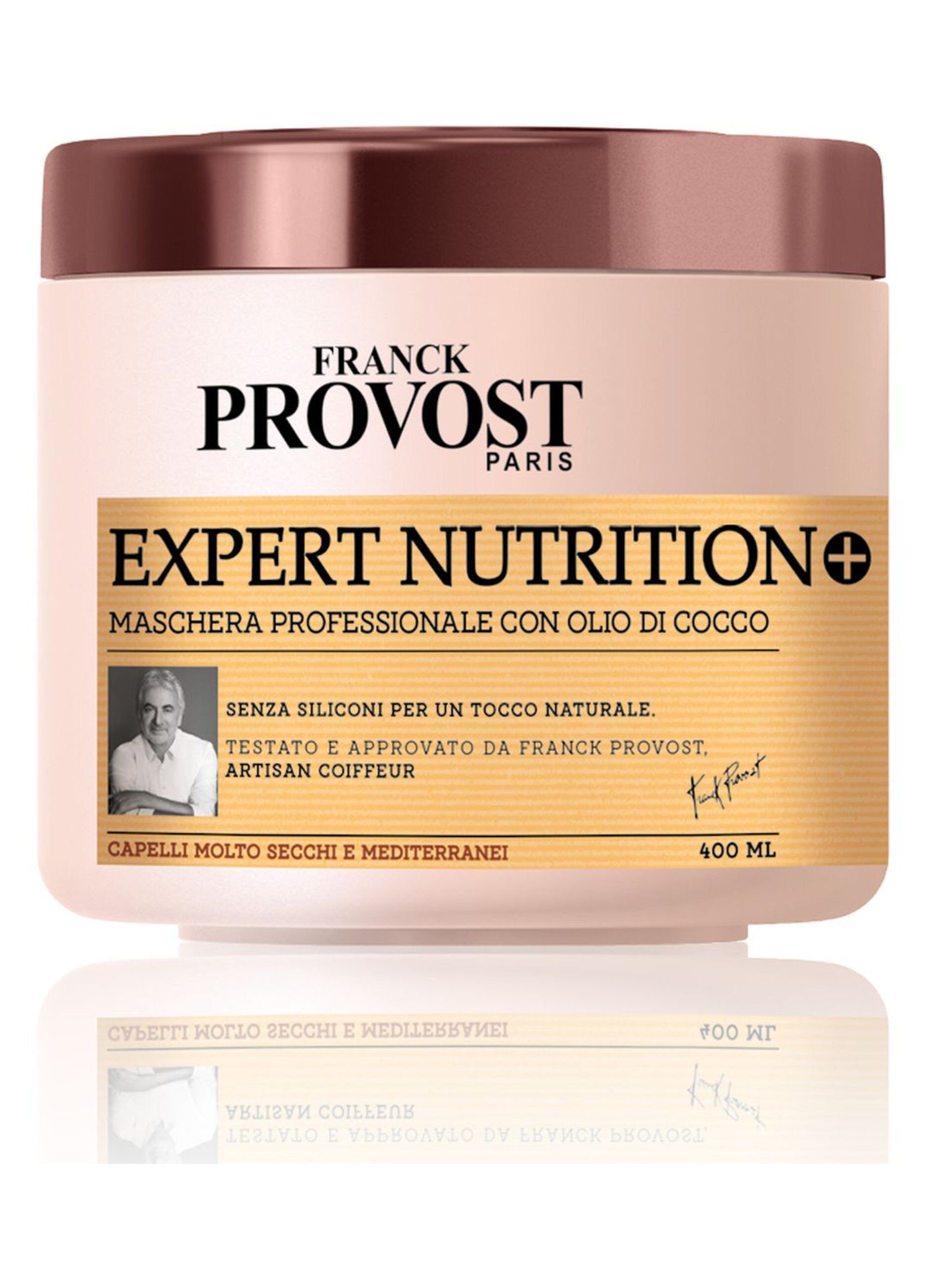 Franck Provost Maschera Professionale Expert Nutrition +, Maschera con Olio di Cocco per capellinutriti e disciplinati, , 400 ml.