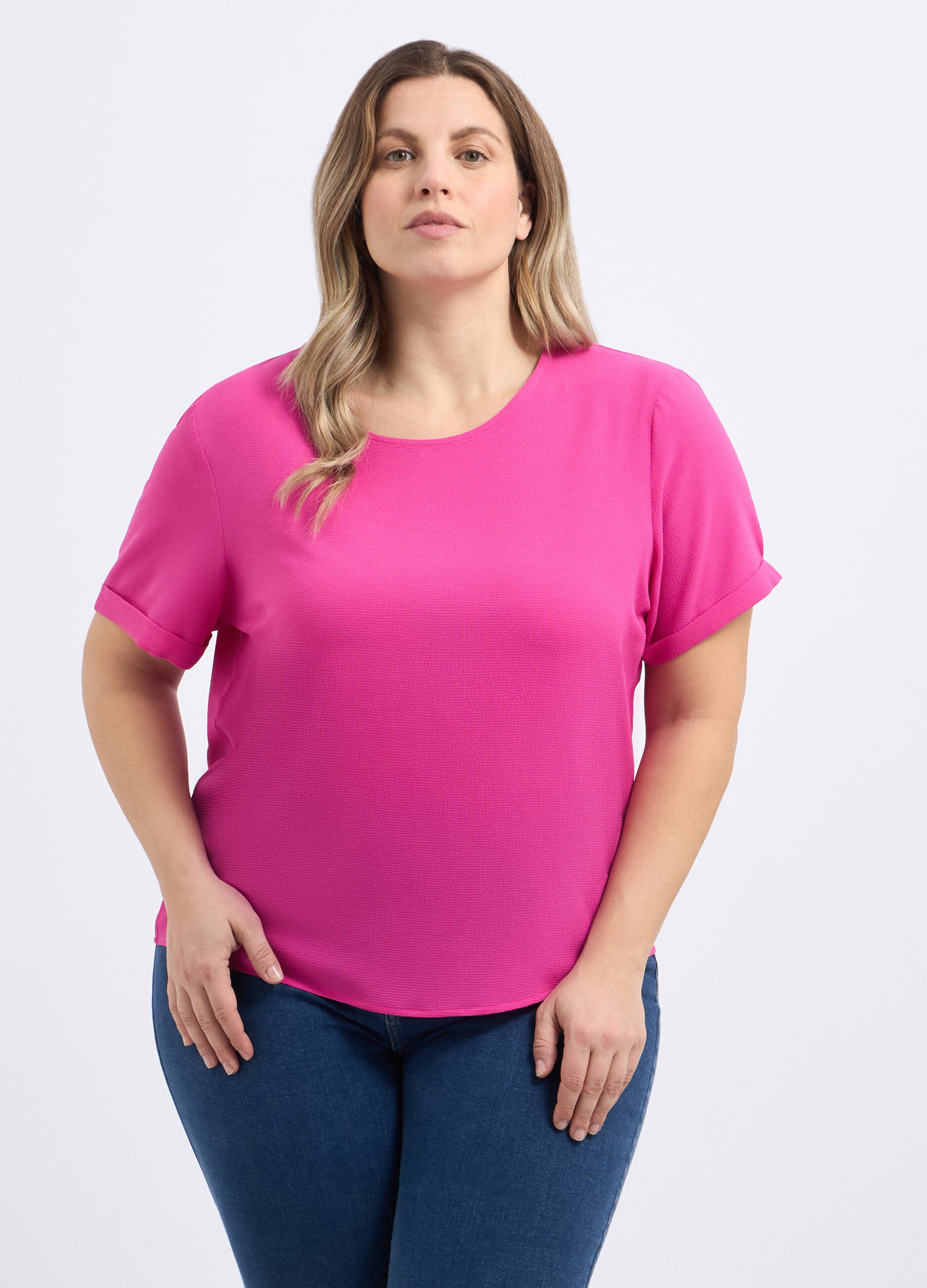 Blusa a maniche corte donna curvy