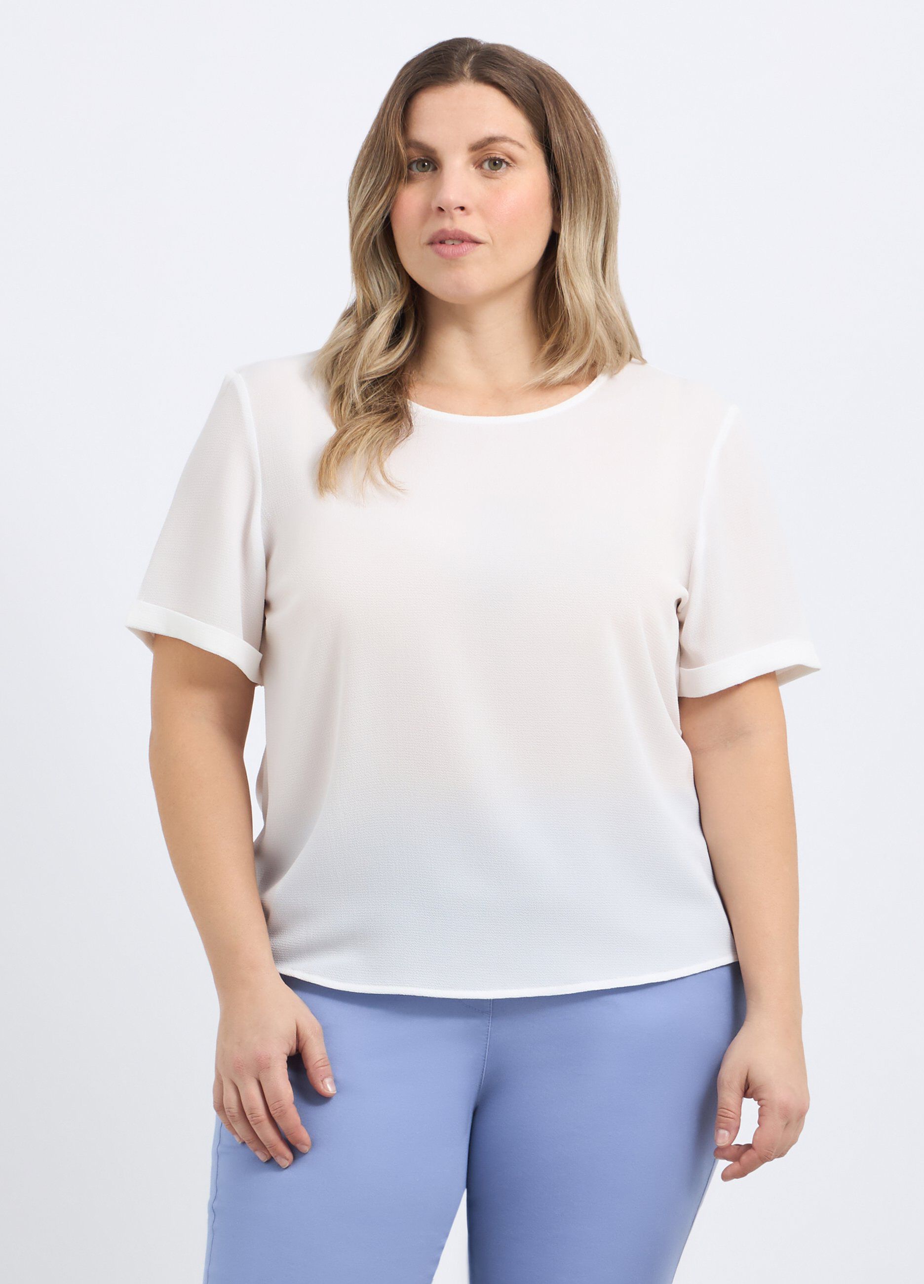 Blusa a maniche corte donna curvy
