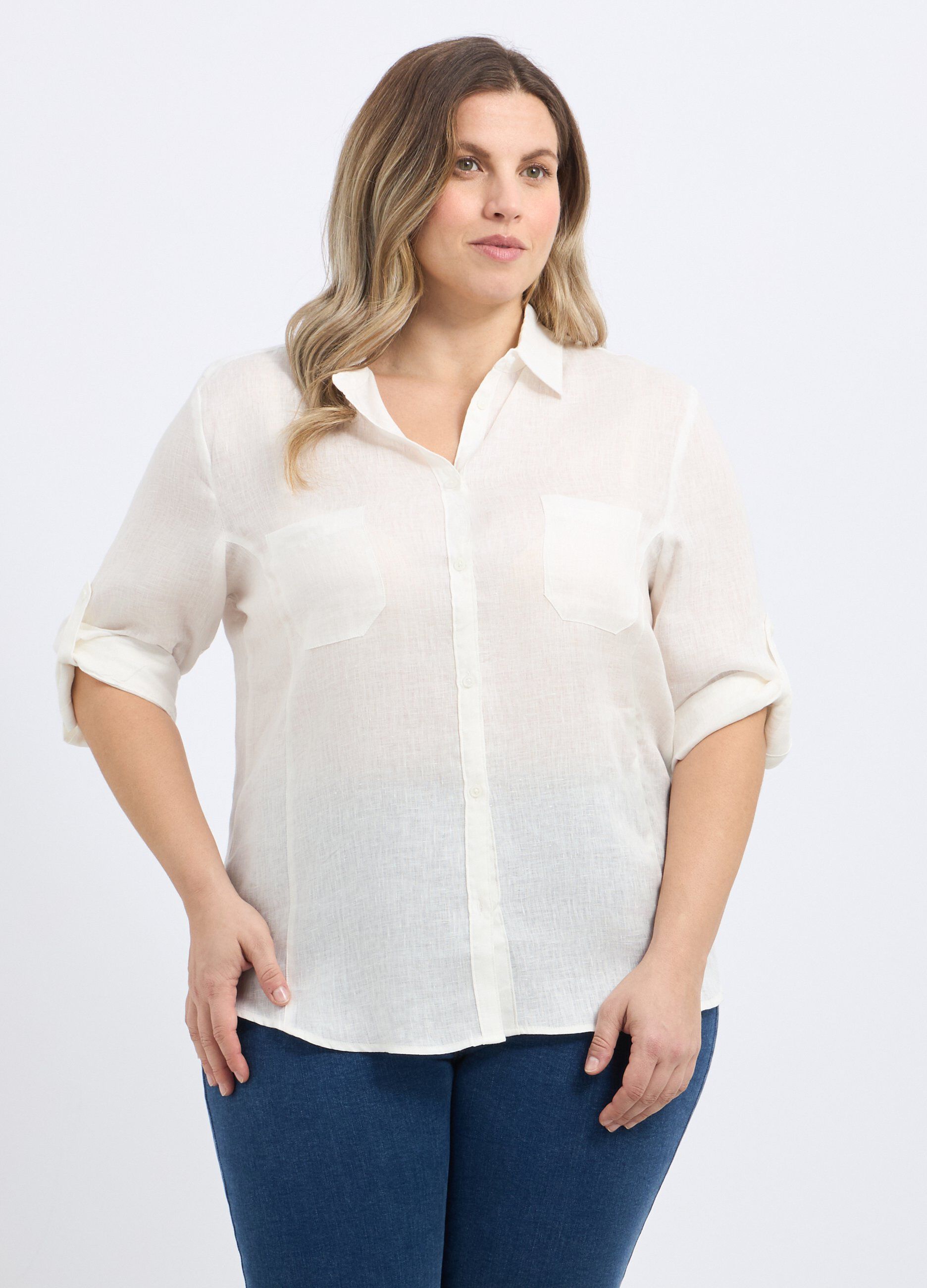 Camicia in puro lino donna curvy