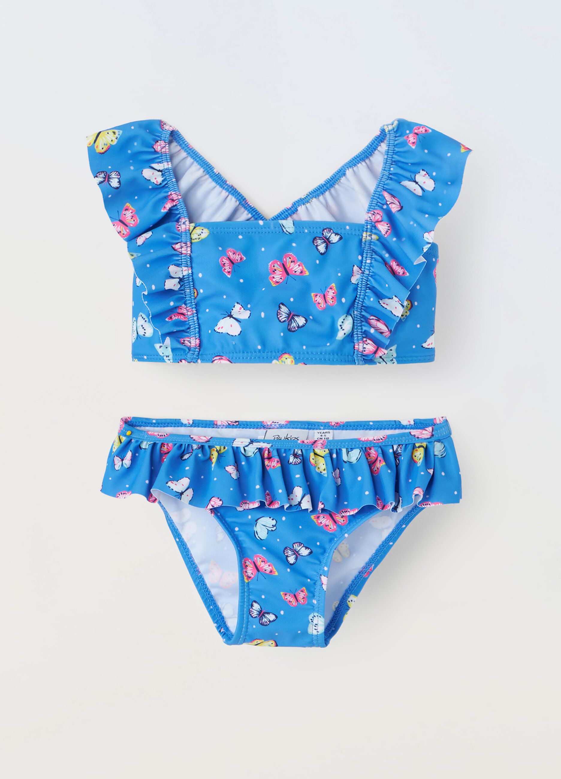 Bikini con rouches bambina