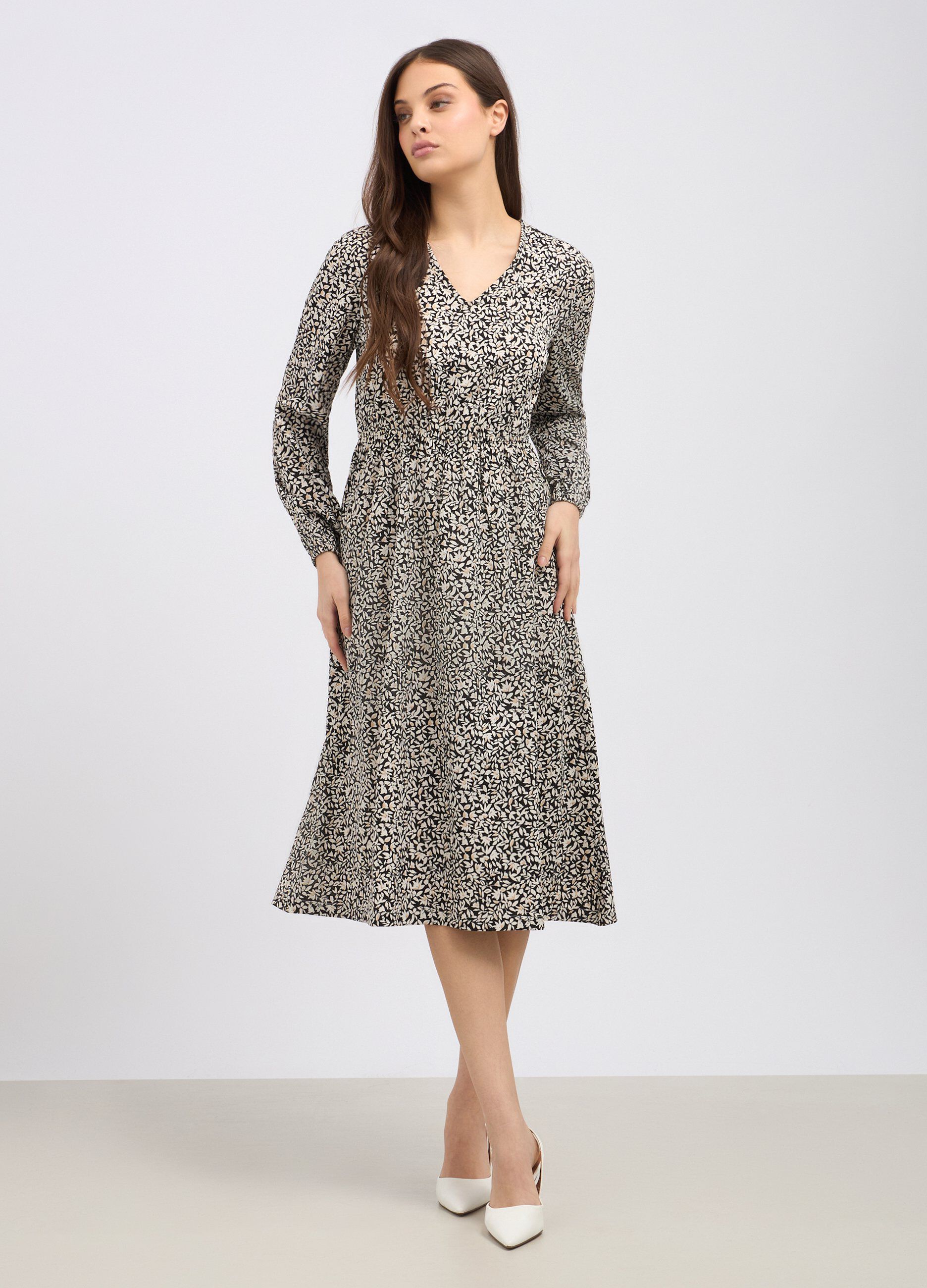 Abito midi in cr&ecirc;pe donna