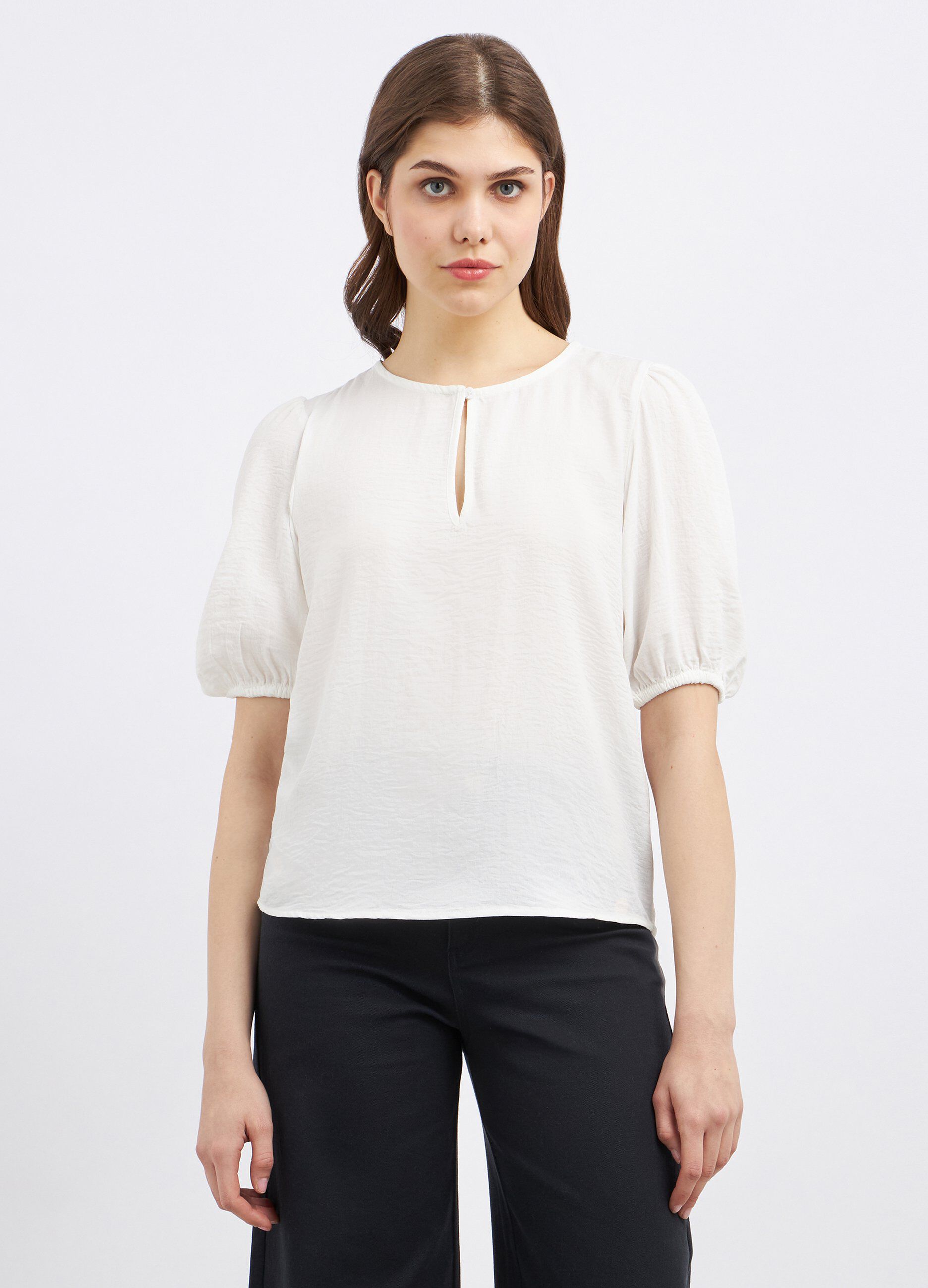 Blusa con maniche a palloncino donna