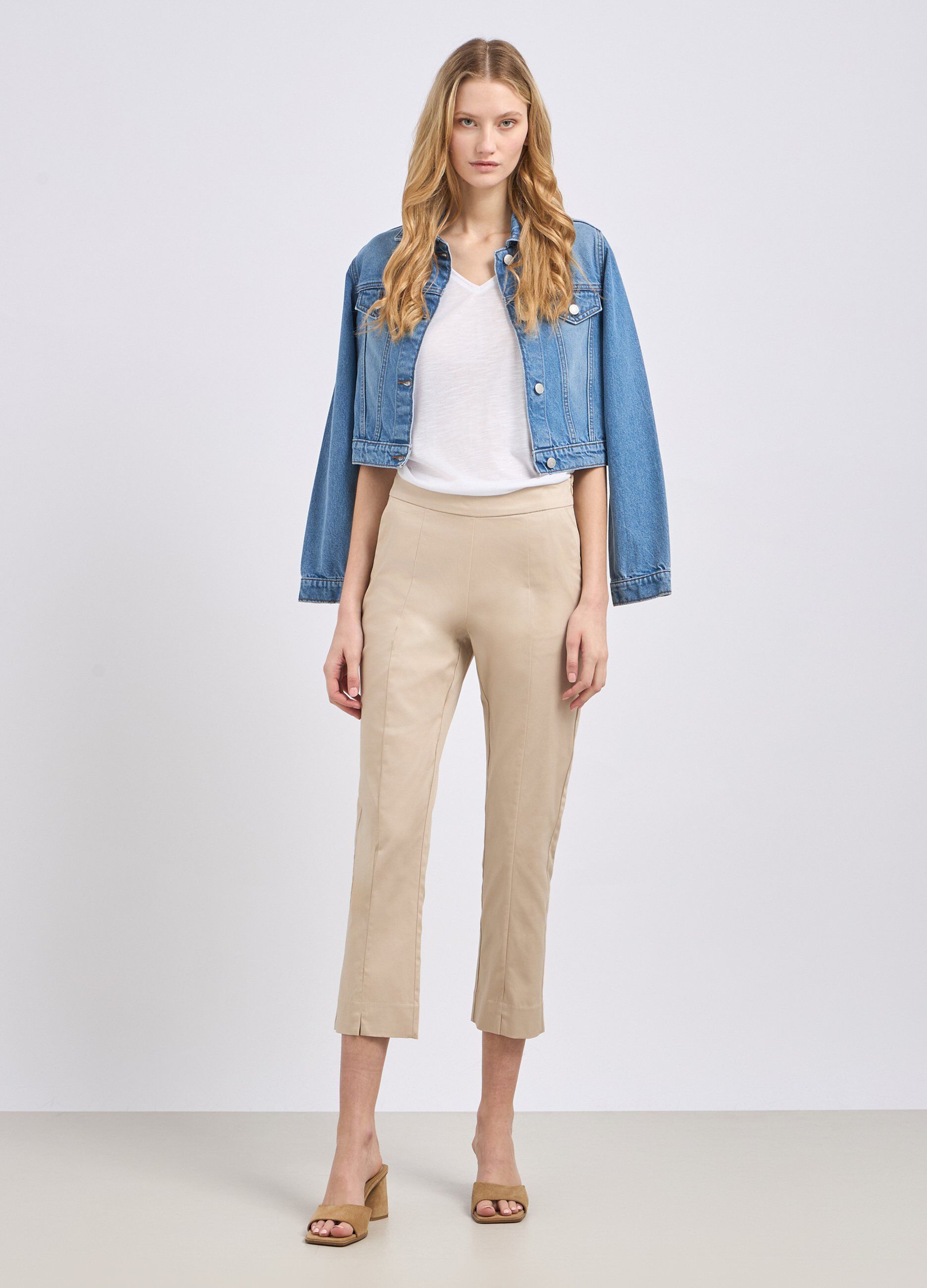 Pantaloni in cotone satin donna