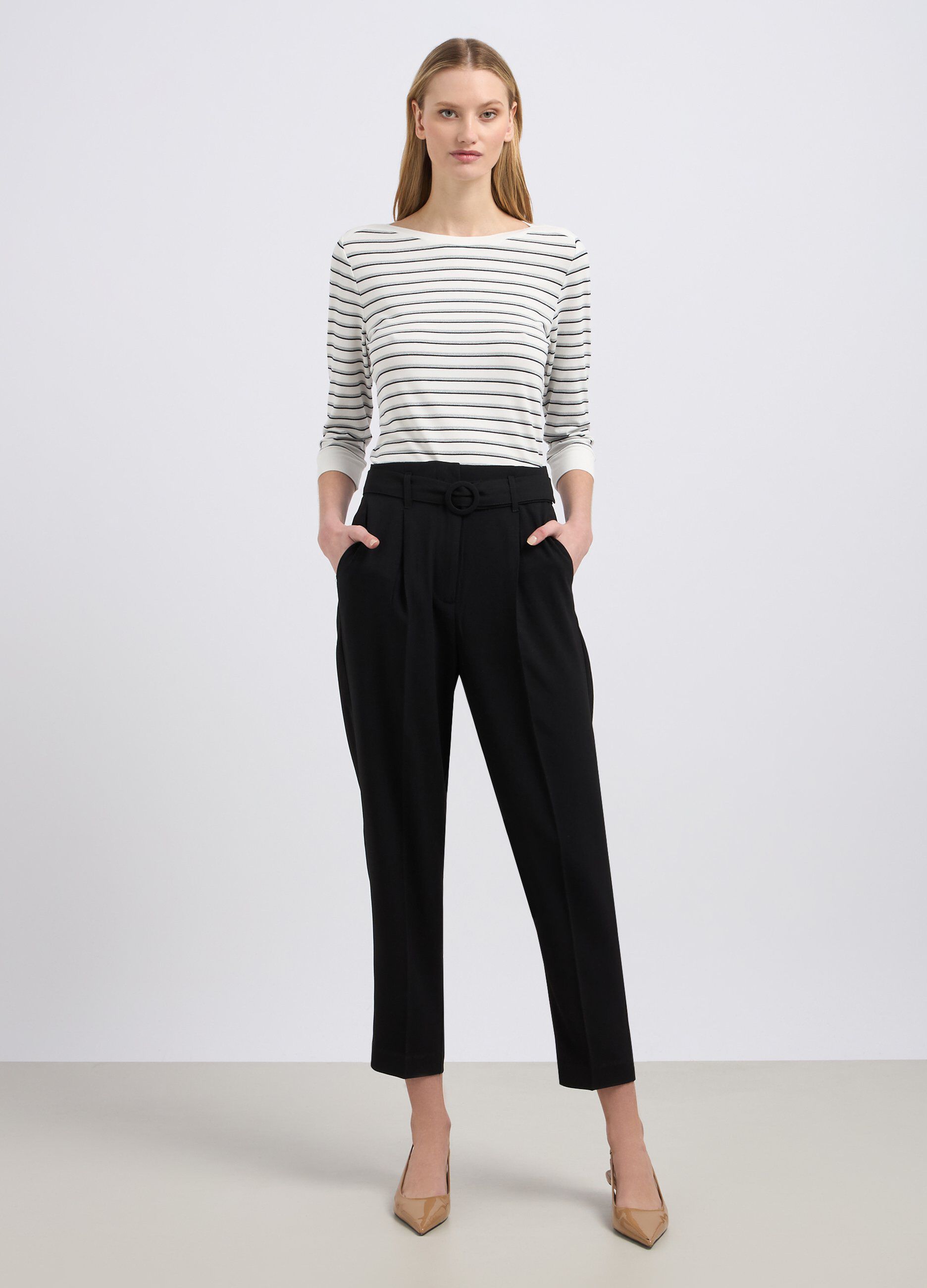 Pantalone cr&ecirc;pe a sigaretta donna