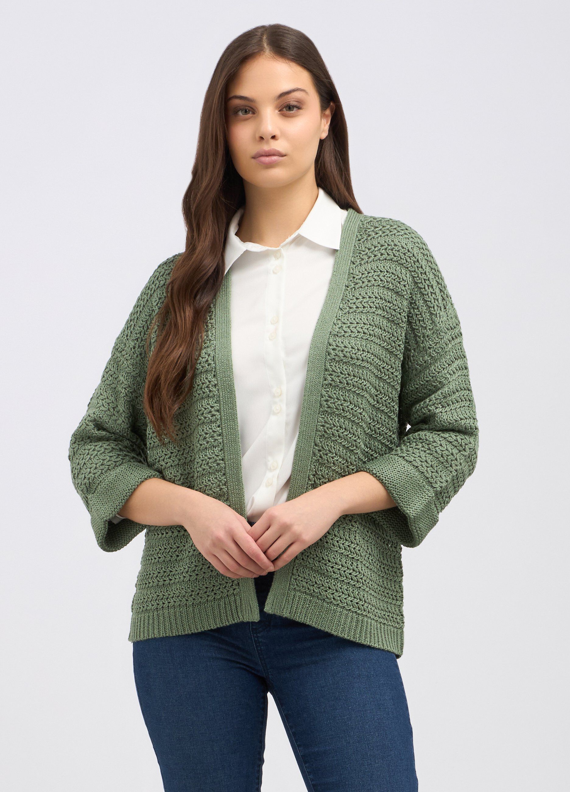 Cardigan tricot aperto donna