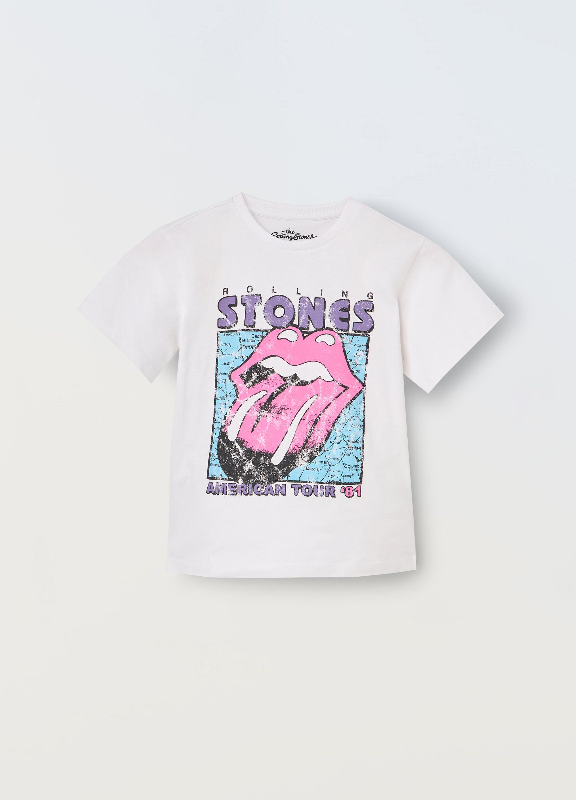 T-shirt in cotone stretch con stampa ragazza