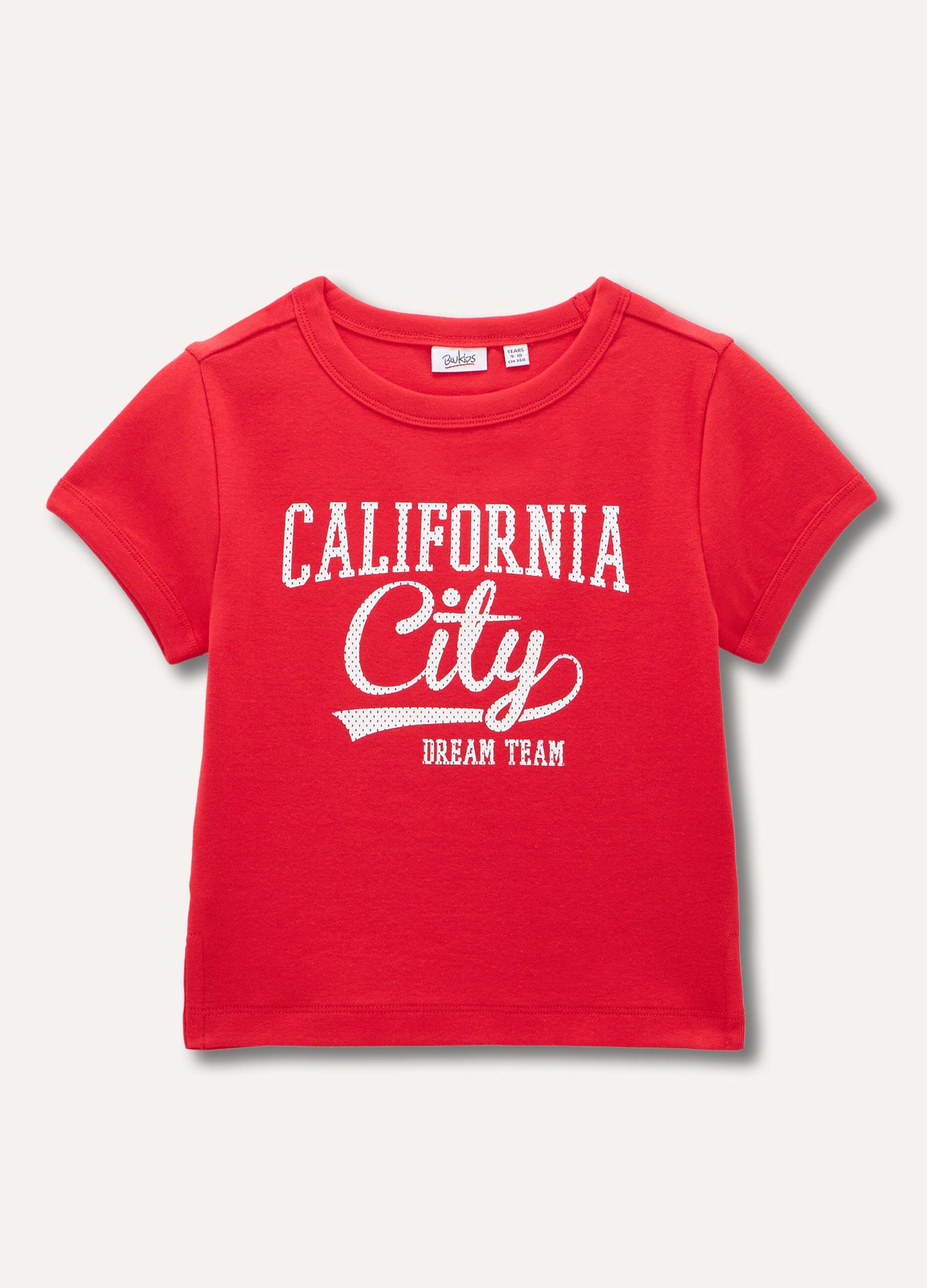 T-shirt in puro cotone con stampa ragazza