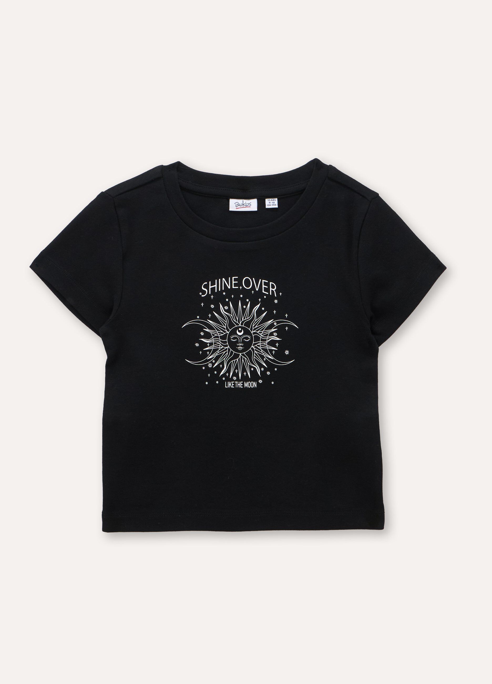T-shirt in cotone stretch con stampe ragazza