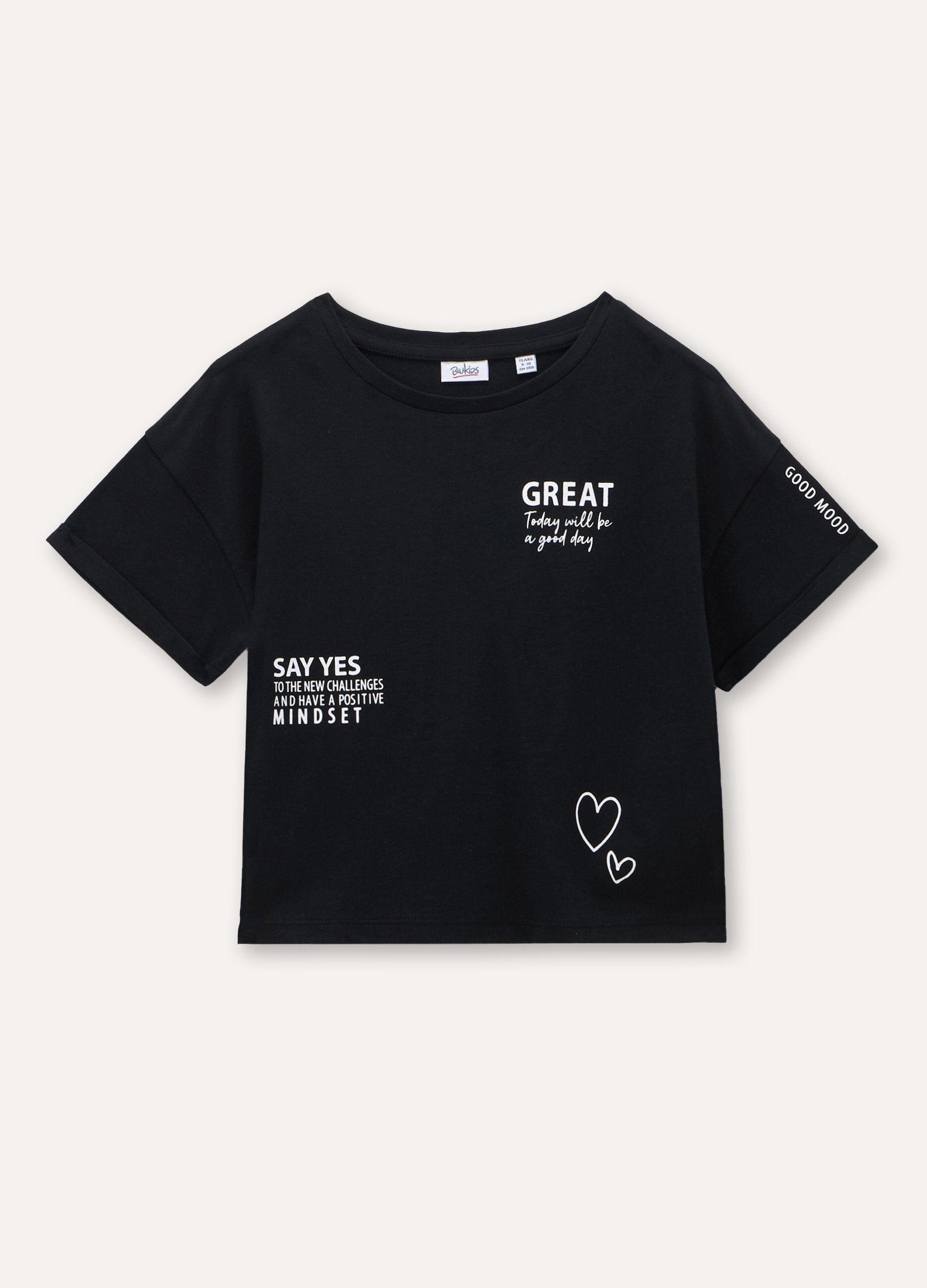 T-shirt in puro cotone con stampe ragazza