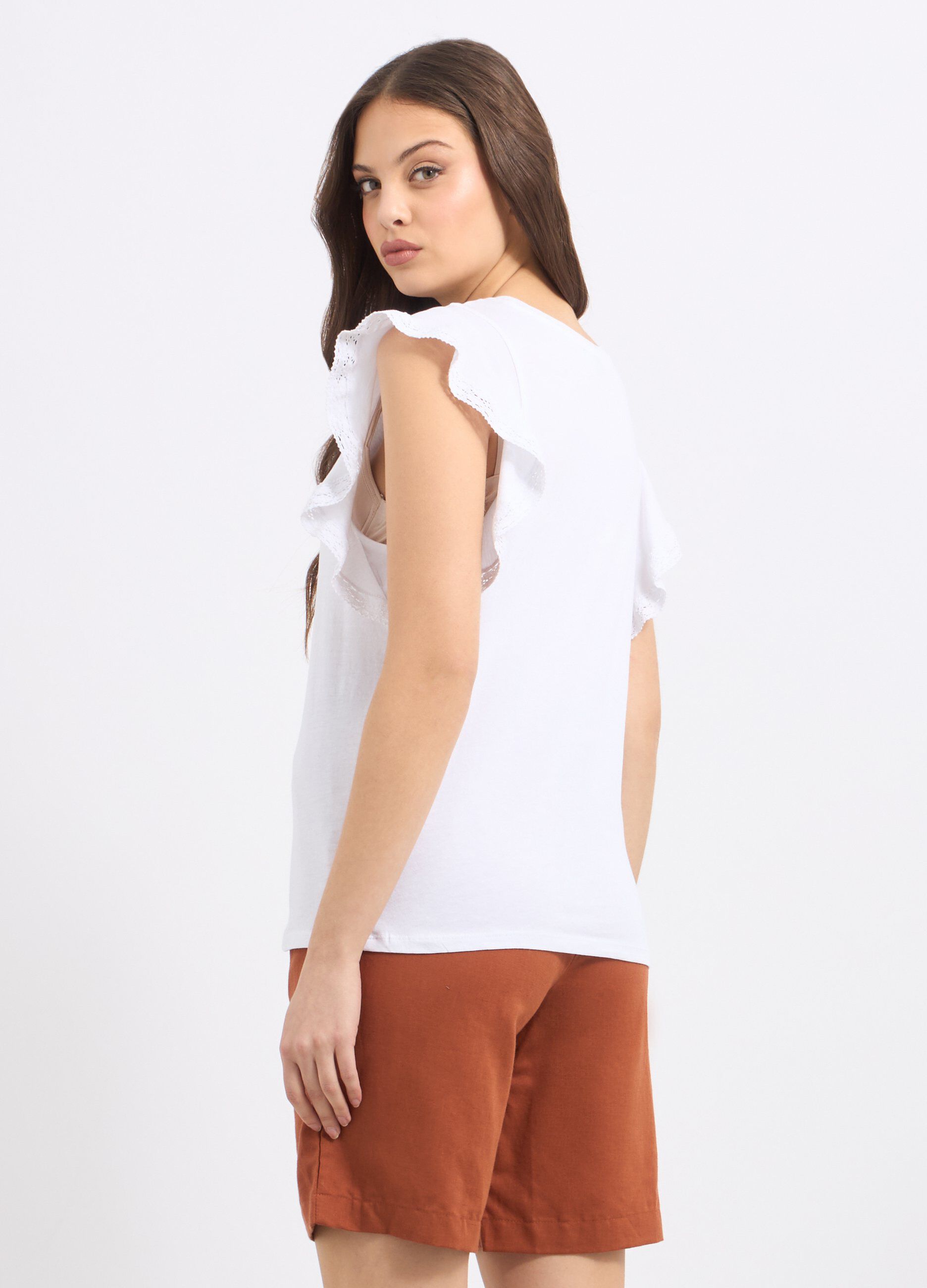 T-shirt in puro cotone con maniche ad aletta donna 3 T-shirt in puro cotone con maniche ad aletta donna