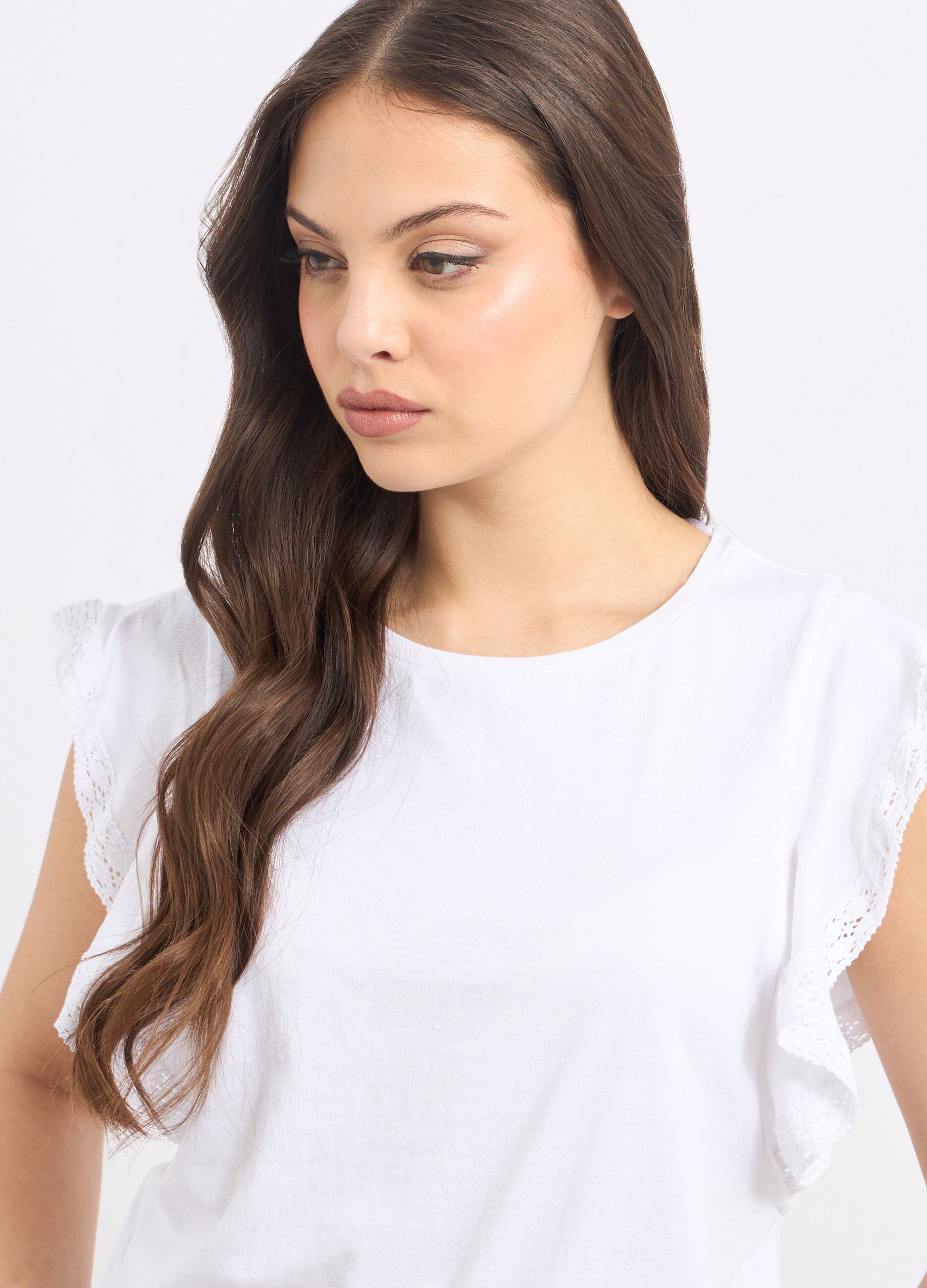 T-shirt in puro cotone con maniche ad aletta donna 4 T-shirt in puro cotone con maniche ad aletta donna